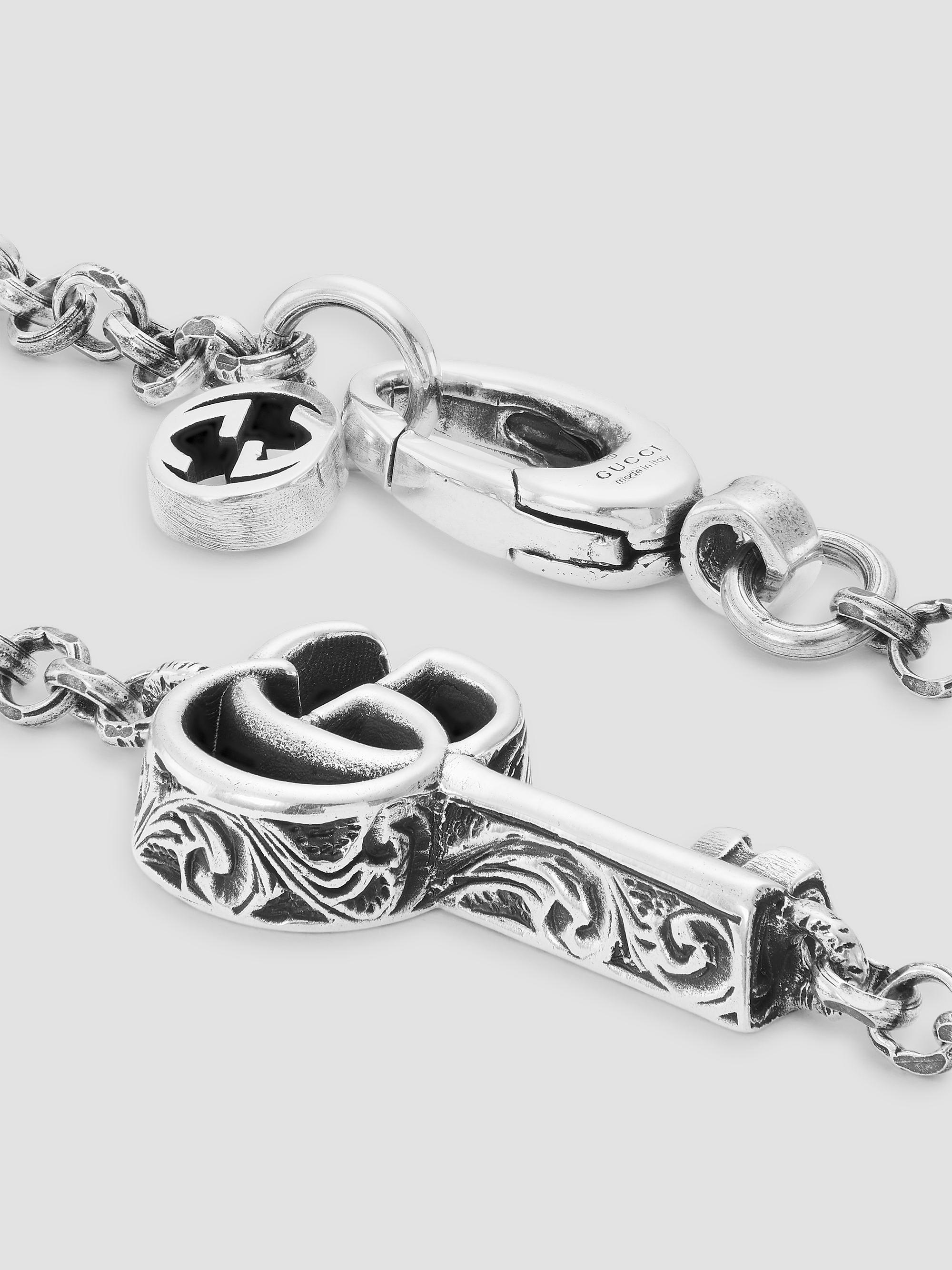 【GUCCI｜グッチ】 ウォレットチェーン シルバー｜7/26〆切 Gucci GG Key Sterling Silver Bracelet/6.7