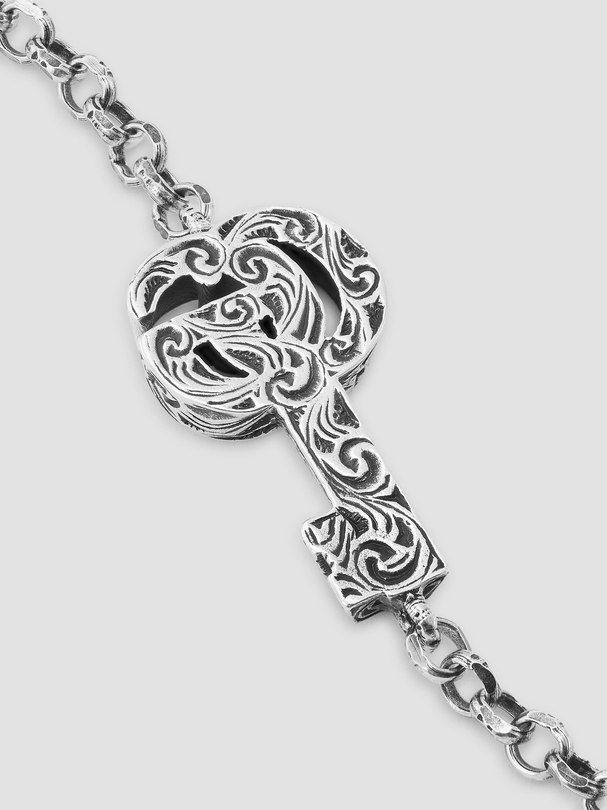 Gucci GG Key Sterling Silver Bracelet/6.7