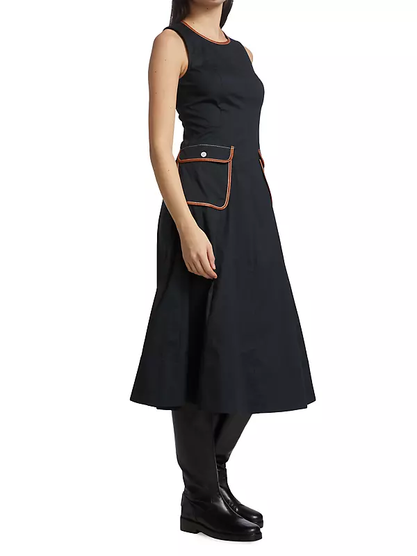 Bait Faux Leather-Trim Pocket Dress