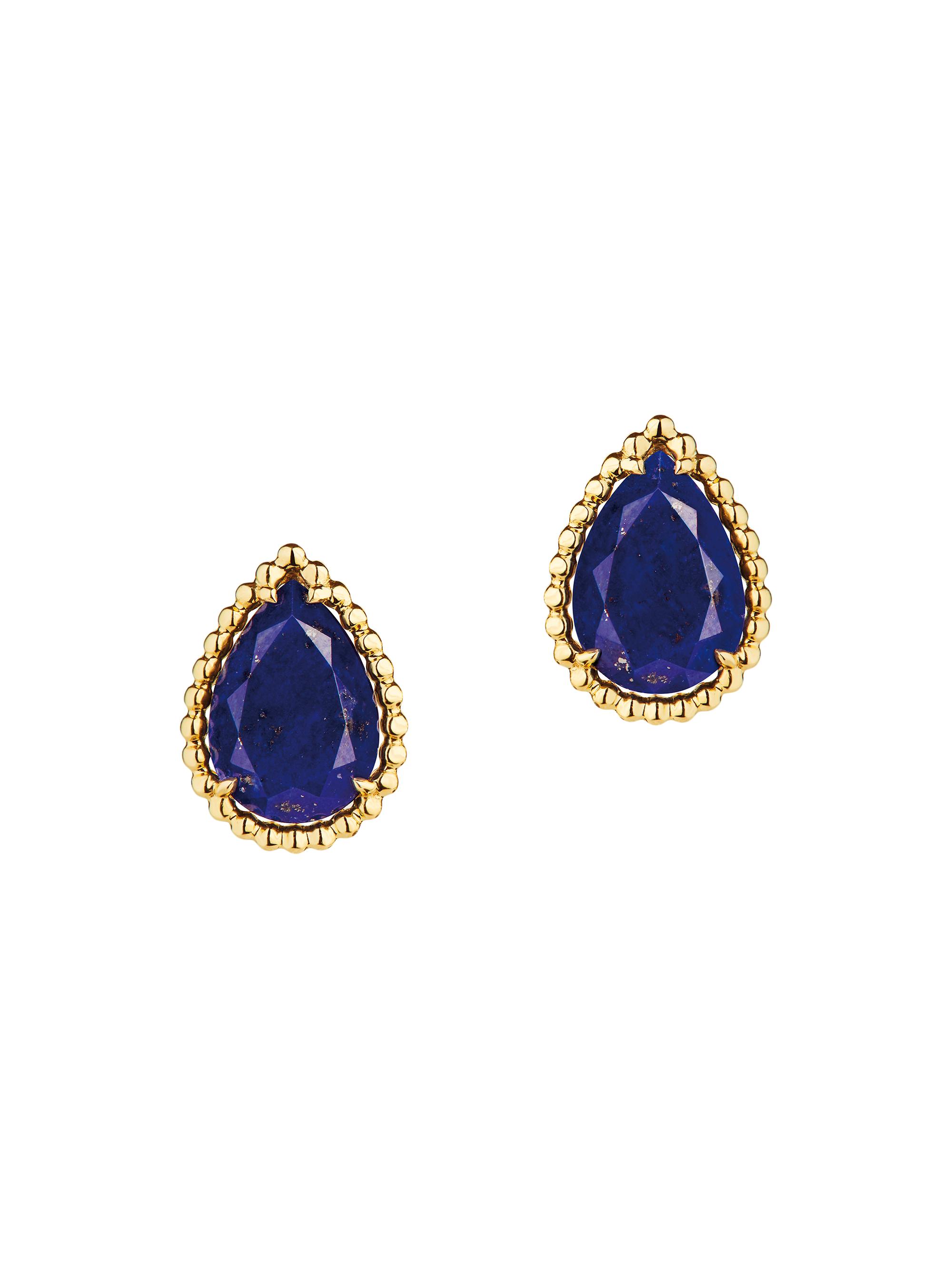 Boucheron Women's Serpent Bohème 18K Yellow Gold & Lapis Lazuli Stud Earrings - Lapis