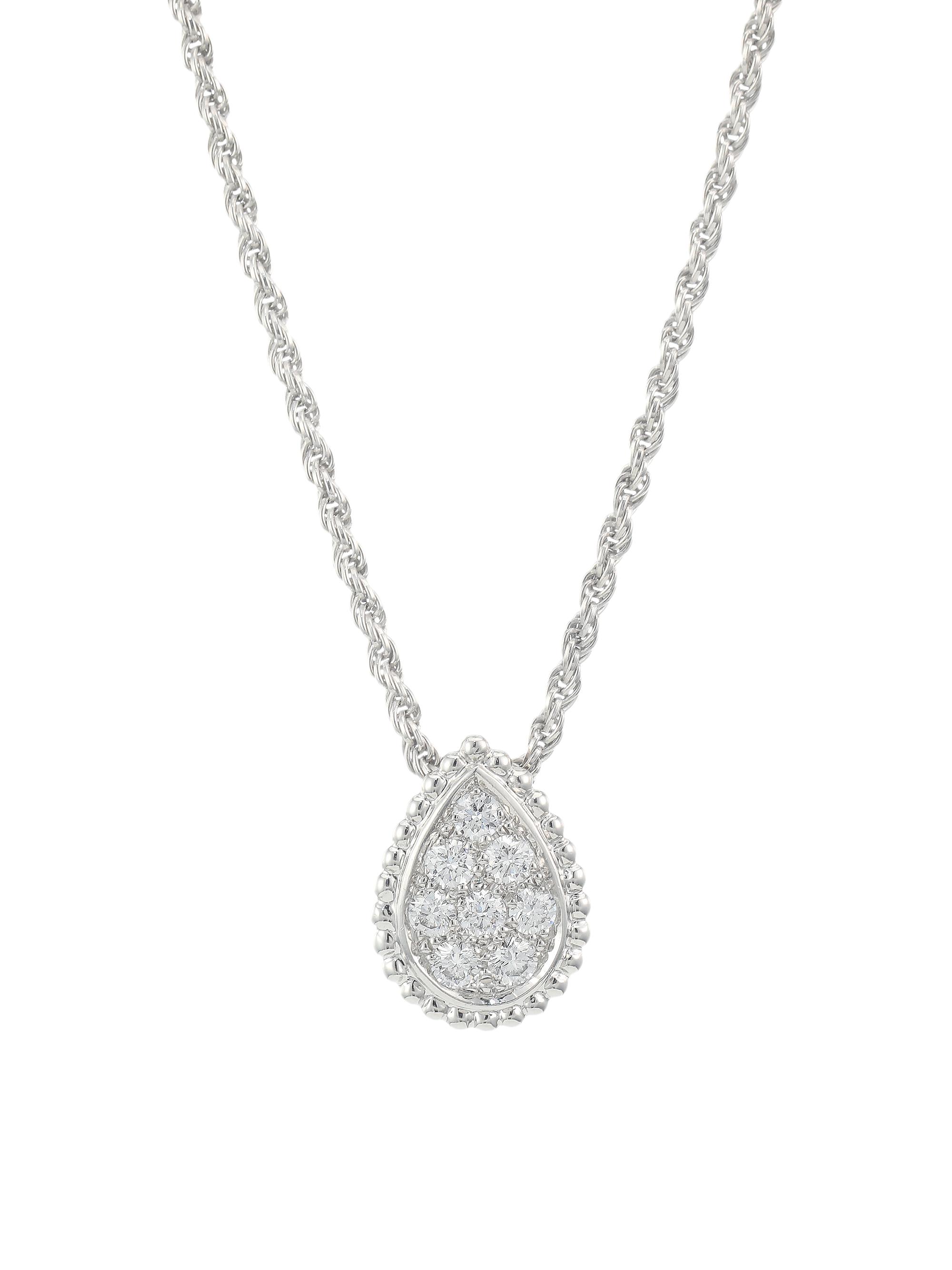 Boucheron Women's Serpent Boheme 18K White Gold & Diamond Teardrop Necklace - White Gold