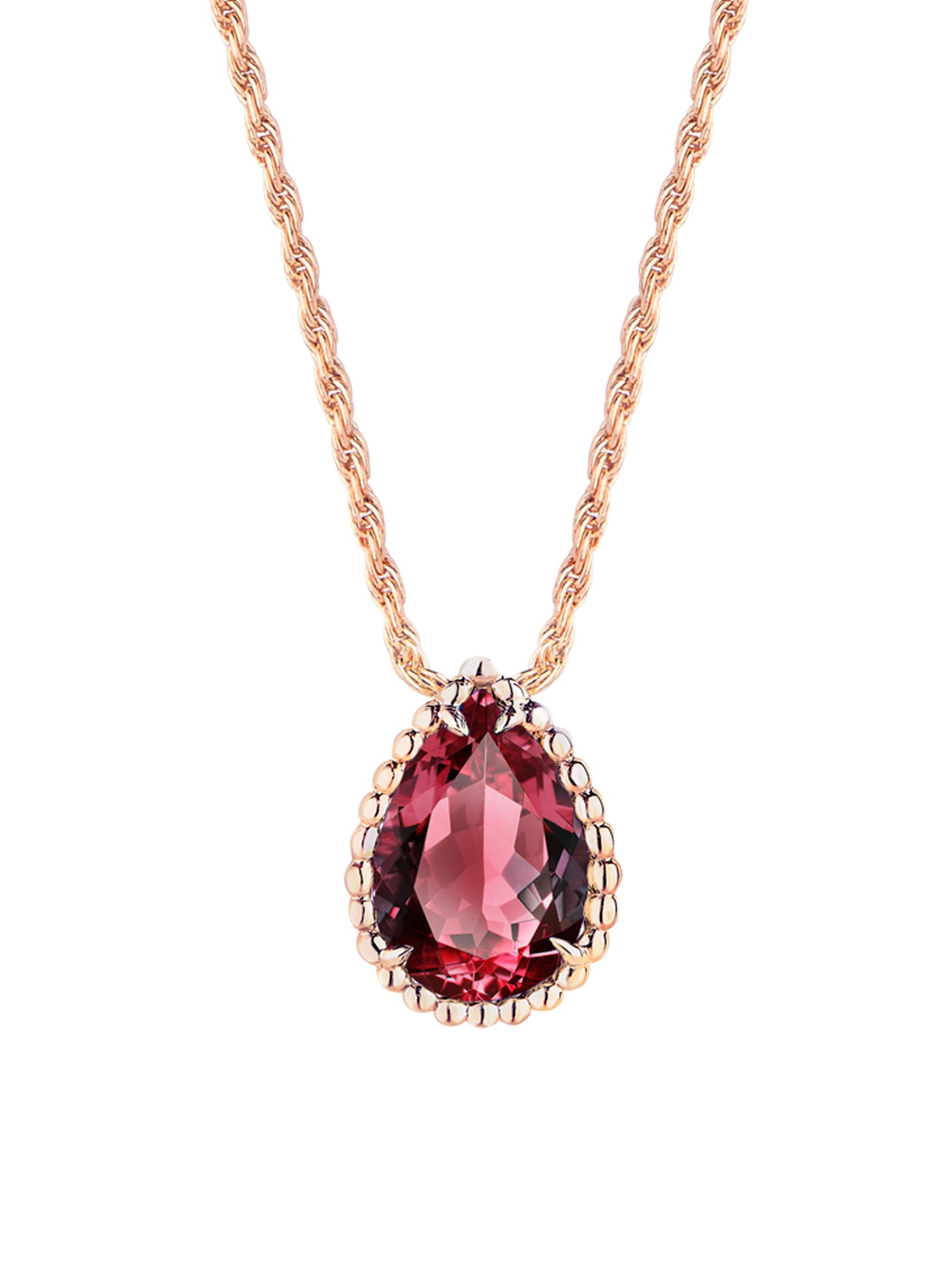 Boucheron Women's Serpent Bohéme 18K Rose Gold & Rhodalite Pendant Necklace - Pink Gold