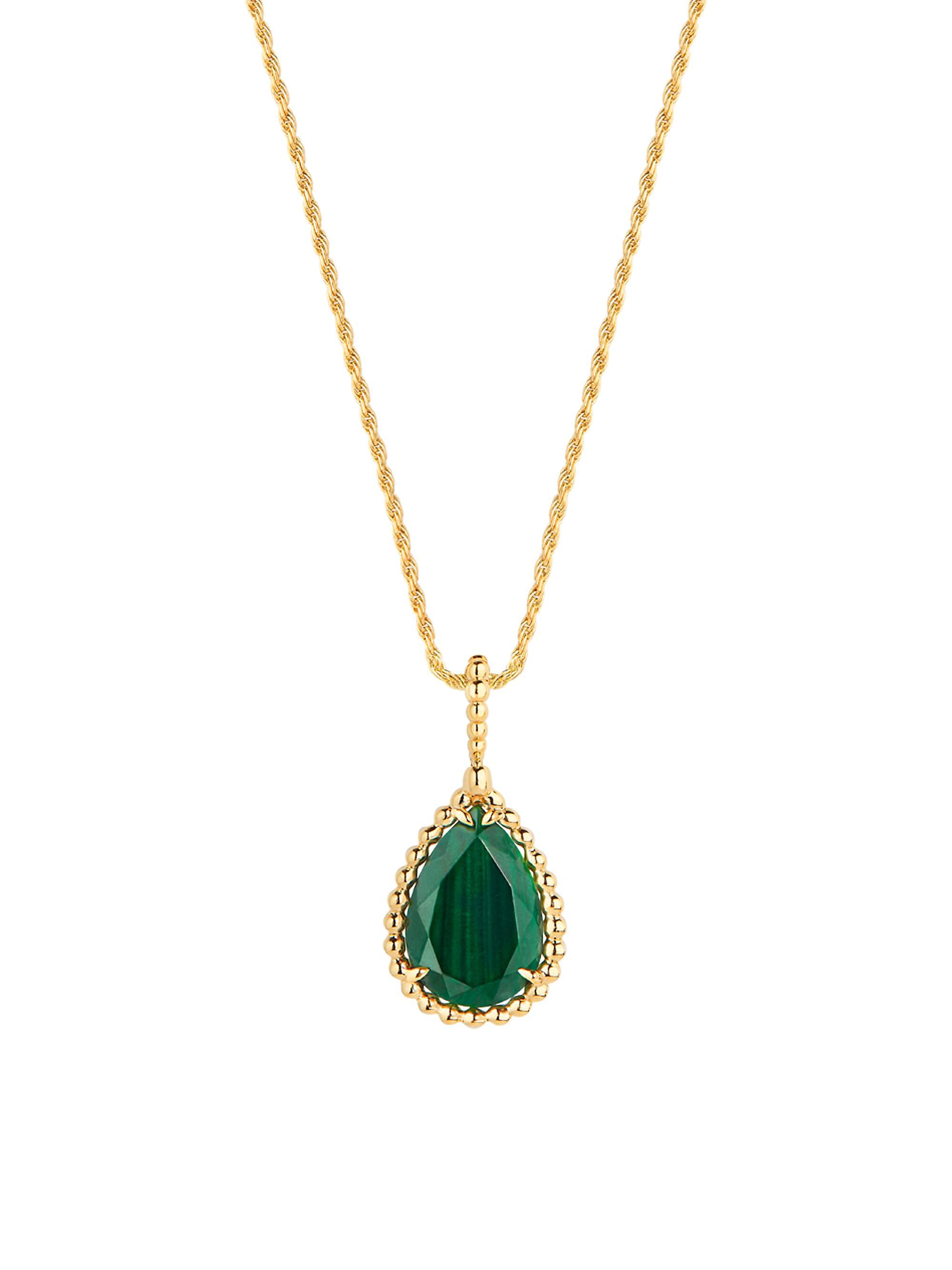 Boucheron Women's Serpent Bohème 18K Yellow Gold & Malachite  Pendant Necklace - Gold