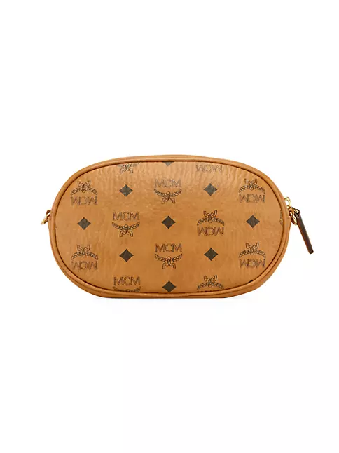 Buy MCM Women's Essential Monogrammed Leather Small Crossbody New Beige  Crossbody Bag at
