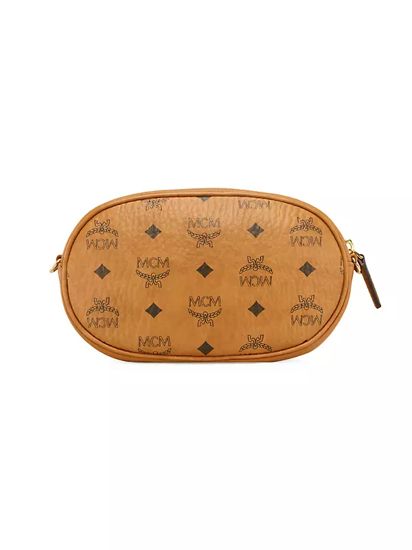 MCM Aren Sling Bag Visetos Cognac in Coated Canvas with Gold-tone - US