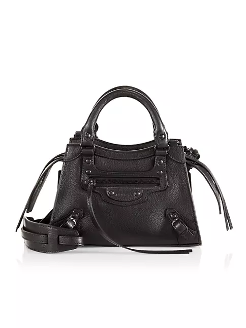 Balenciaga Nano Neo Classic Leather Shoulder Bag in Black
