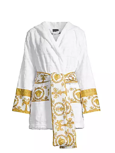 Versace bathrobe dressing gowns nightwear bedding wear pink white