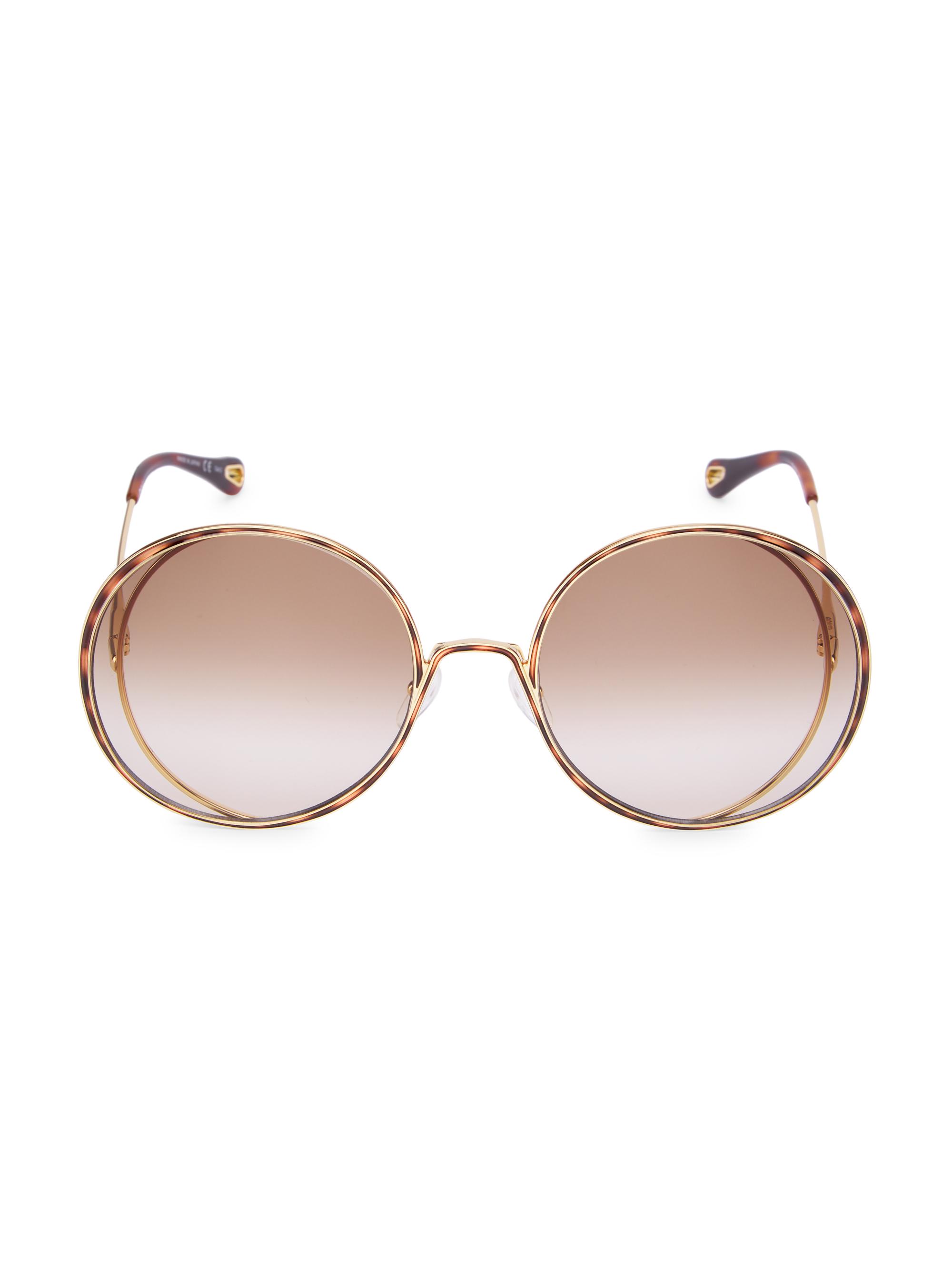 Chloé Women's 61MM Metal Round Sunglasses - Gold