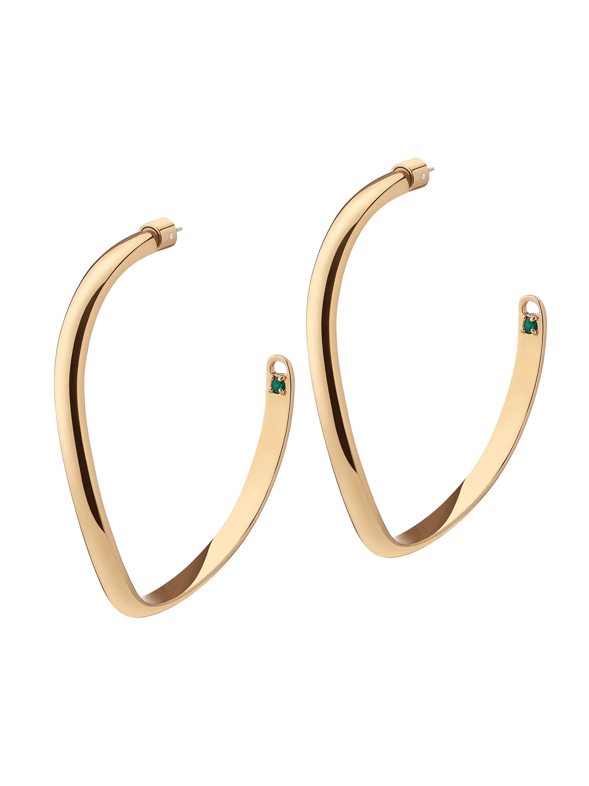 Demarson Women's Holiday Mini Calypso 12K Goldplated & Crystal Curve Hoop Earrings - Gold
