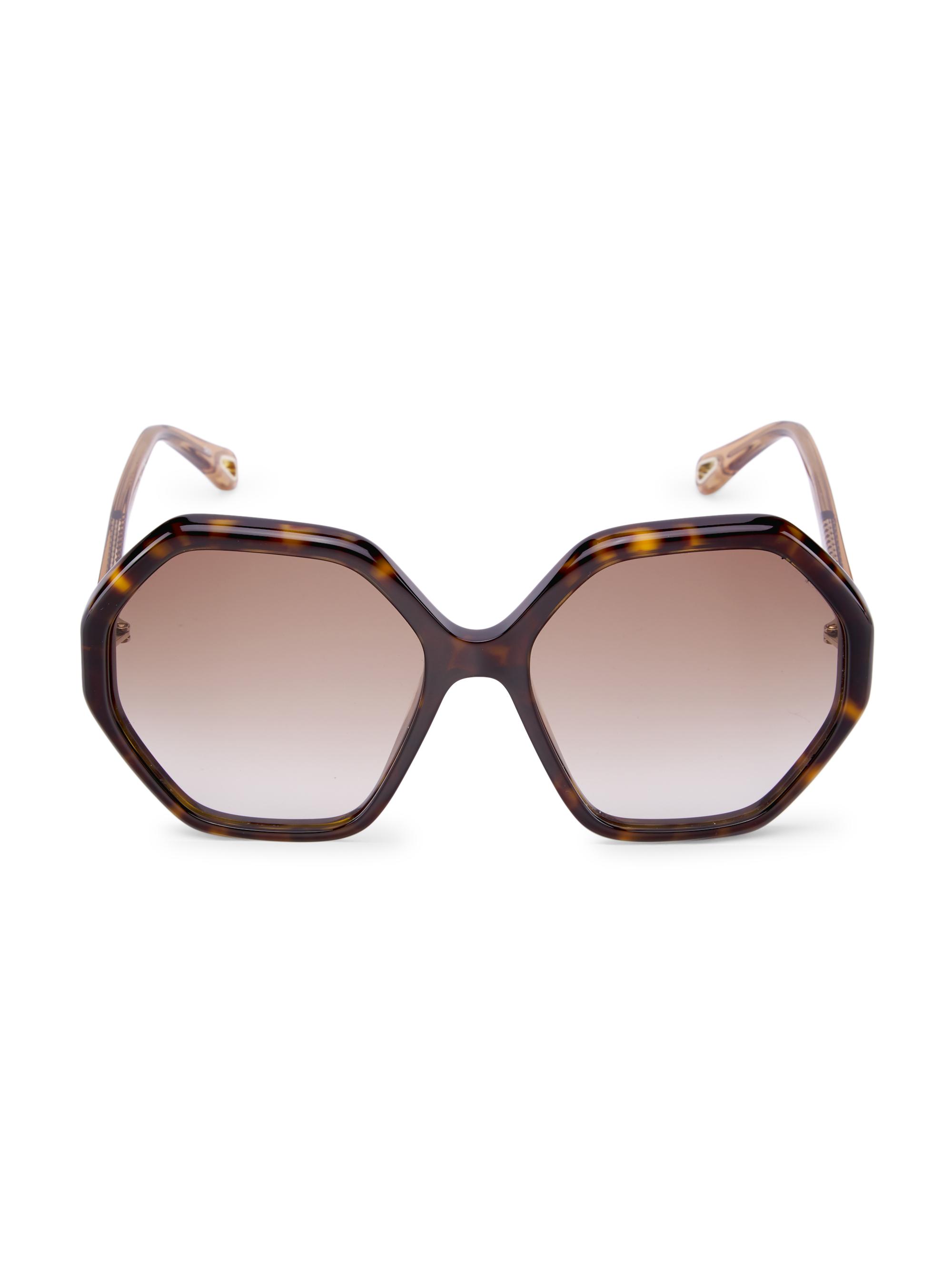 Chloé Women's 58MM Geometric Sunglasses - Avana