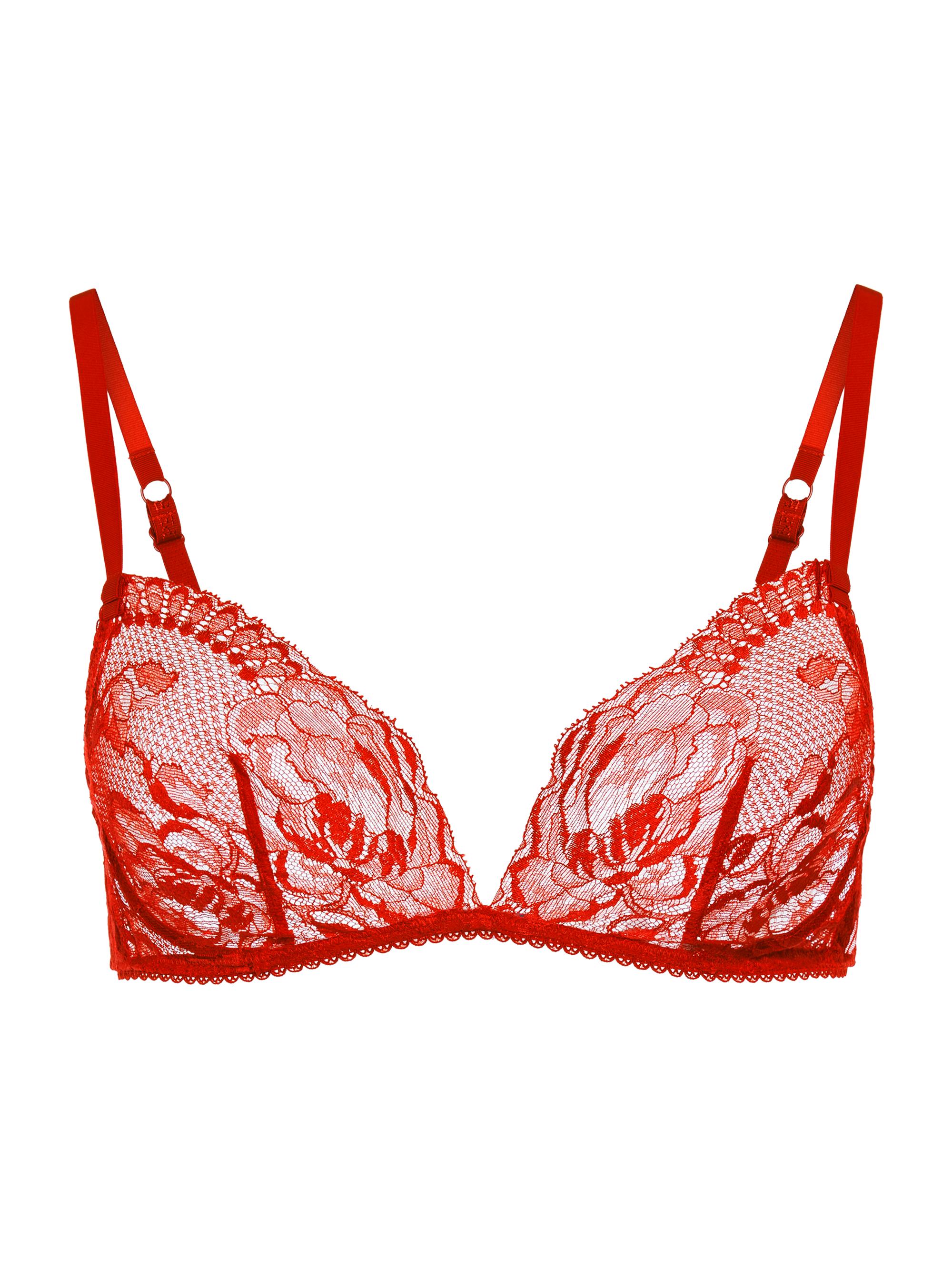 La Perla Women's Brigitta Floral Lace Triangle Bra - Red Lips