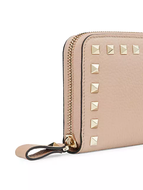 Rockstud Leather Zip Coin Purse/Card Holder