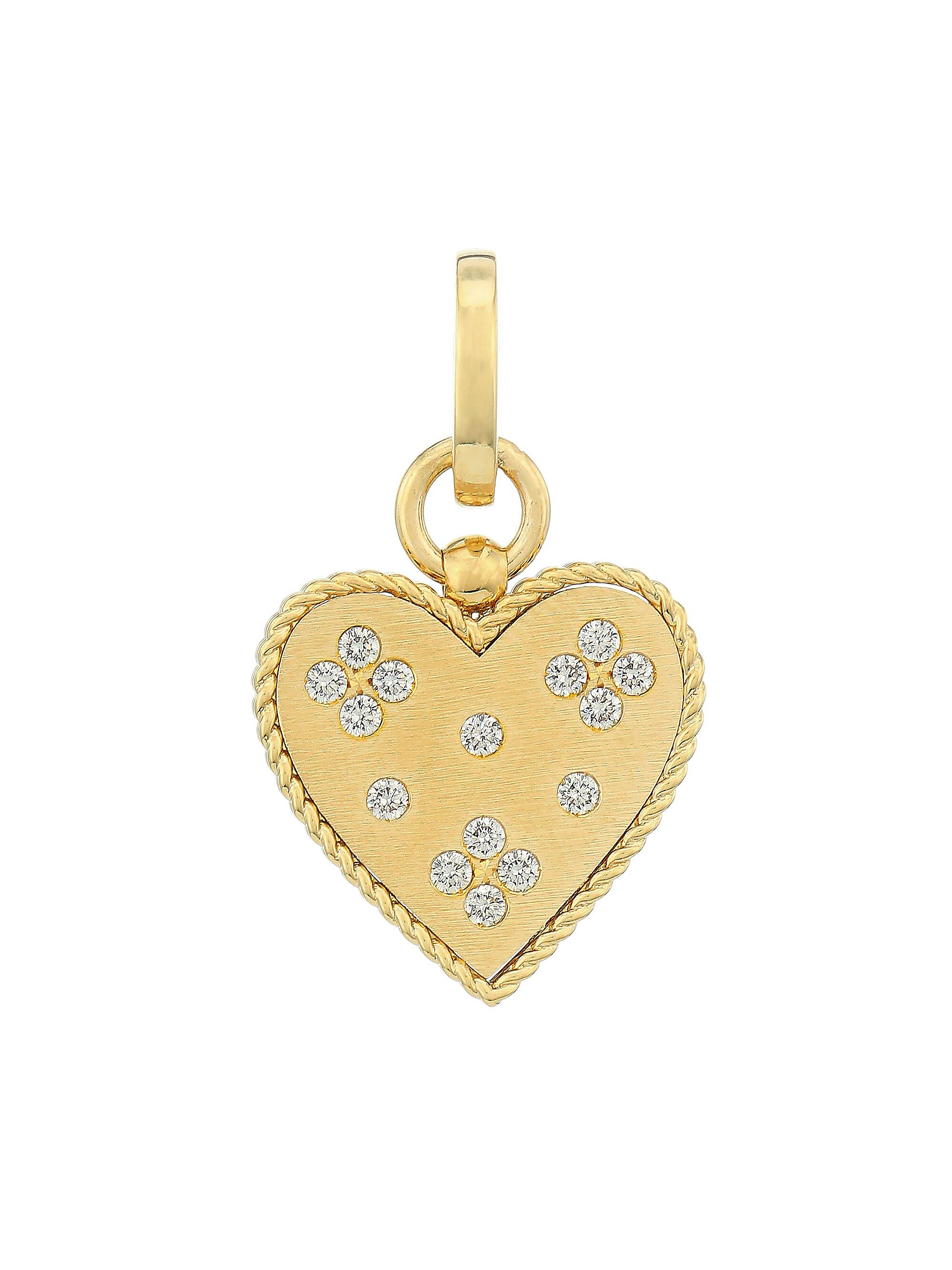 Roberto Coin Women's Venetian Princess 18K Yellow Gold & Diamond Heart Pendant - Gold