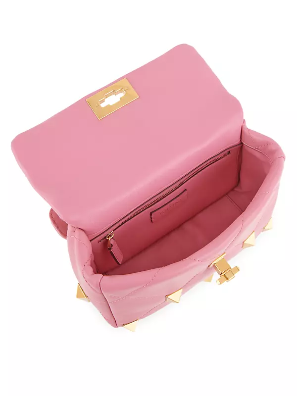 Valentino One Stud Mini Leather Shoulder Bag - Pink - Medium