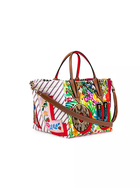 Christian Louboutin Caracaba Small Cotton Patch Canvas TOTE Bag –  HIMMAPPAREL