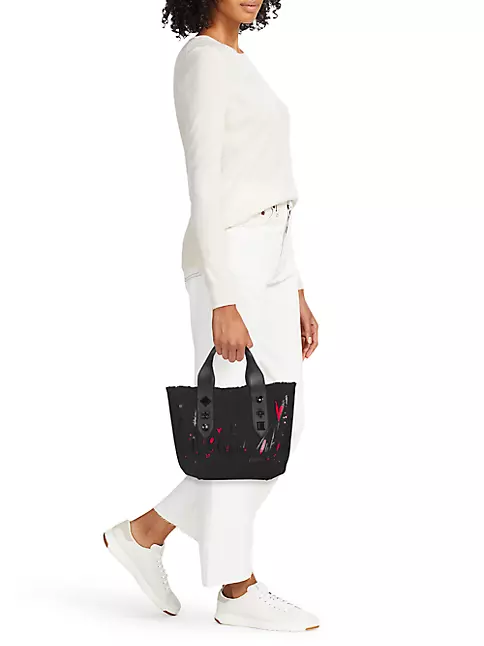 Luxury handbag - Frangibus Christian Louboutin tote bag in white fabric