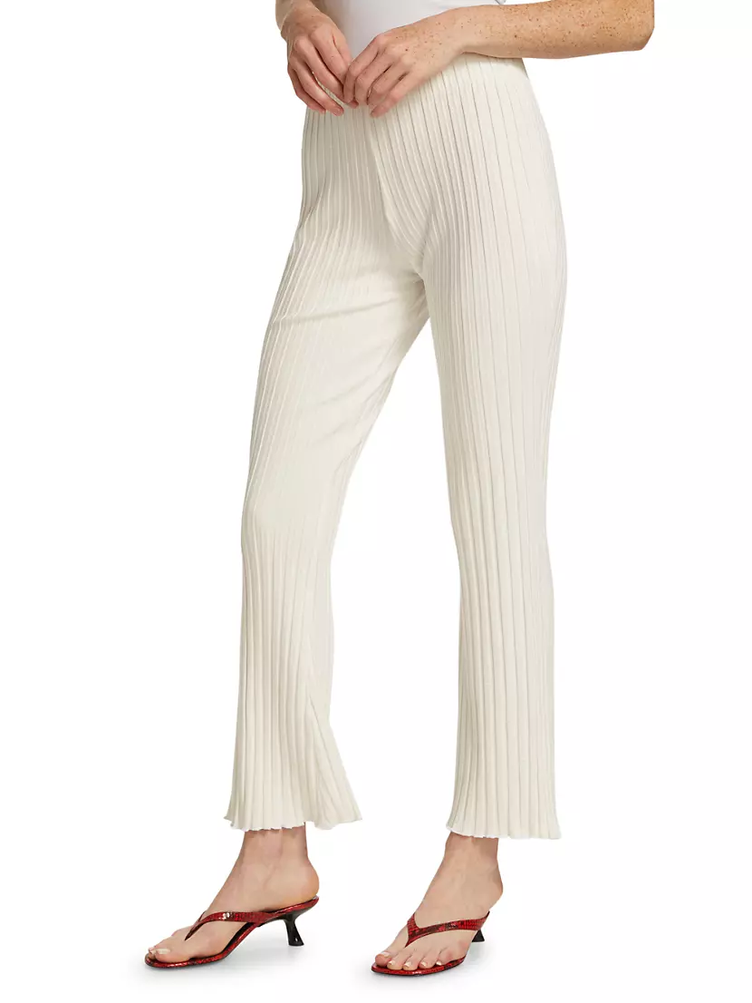 Buy SIMON MILLER Cyrene Ribbed Jersey Trousers - Green At 51% Off