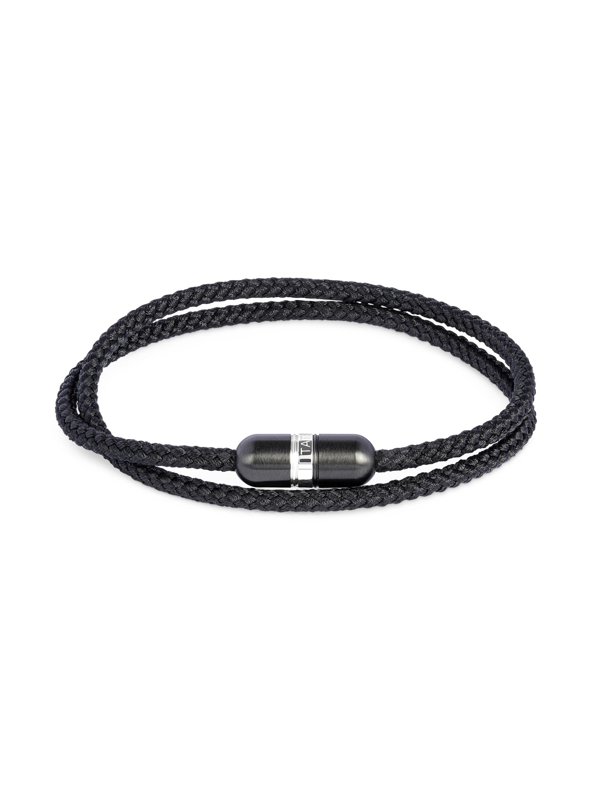 Tateossian Men's Metallic Pill Wrap Bracelet - Black