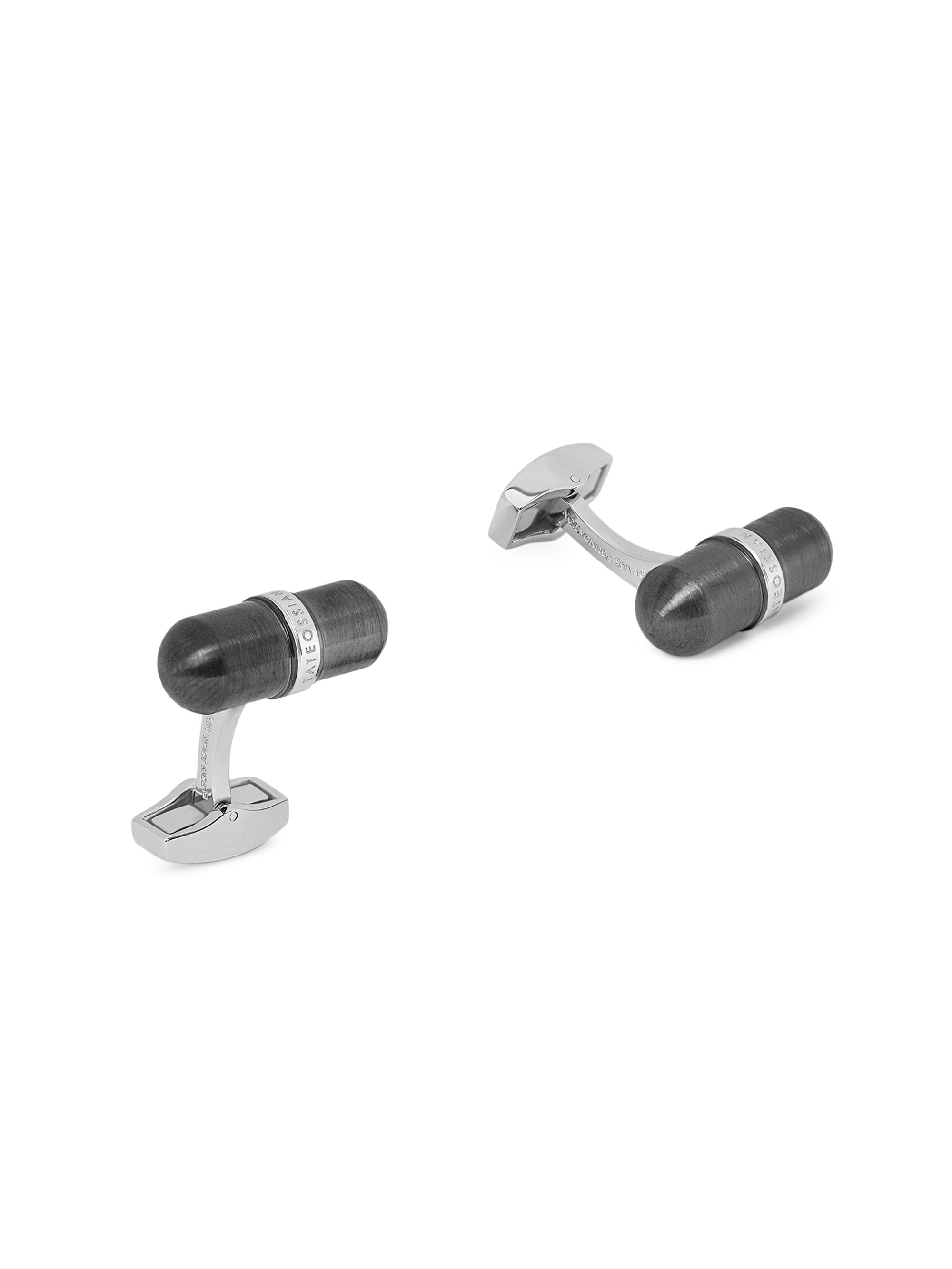 Tateossian Men's Metallic Pill Cufflinks - Silver