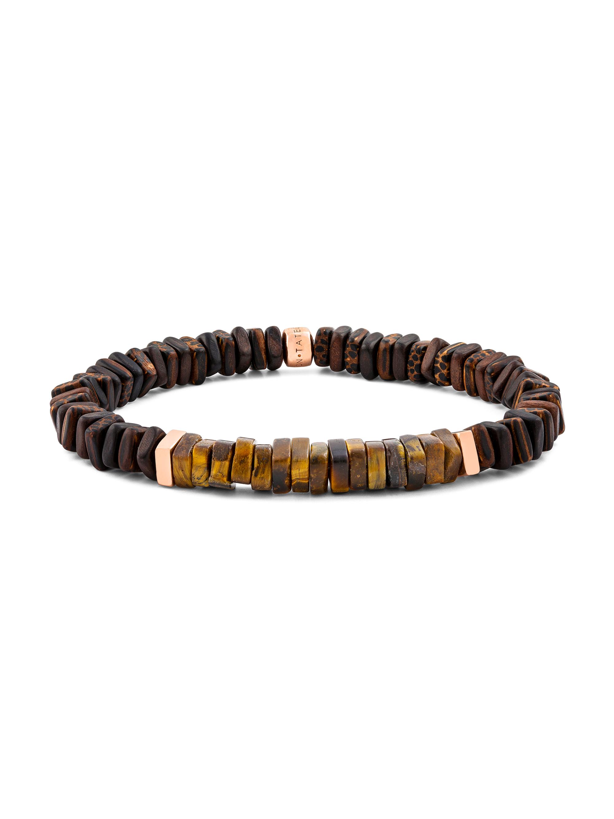 Tateossian Men's Legno Wood, Rose Goldtone & Sterling Silver Bracelet - Brown
