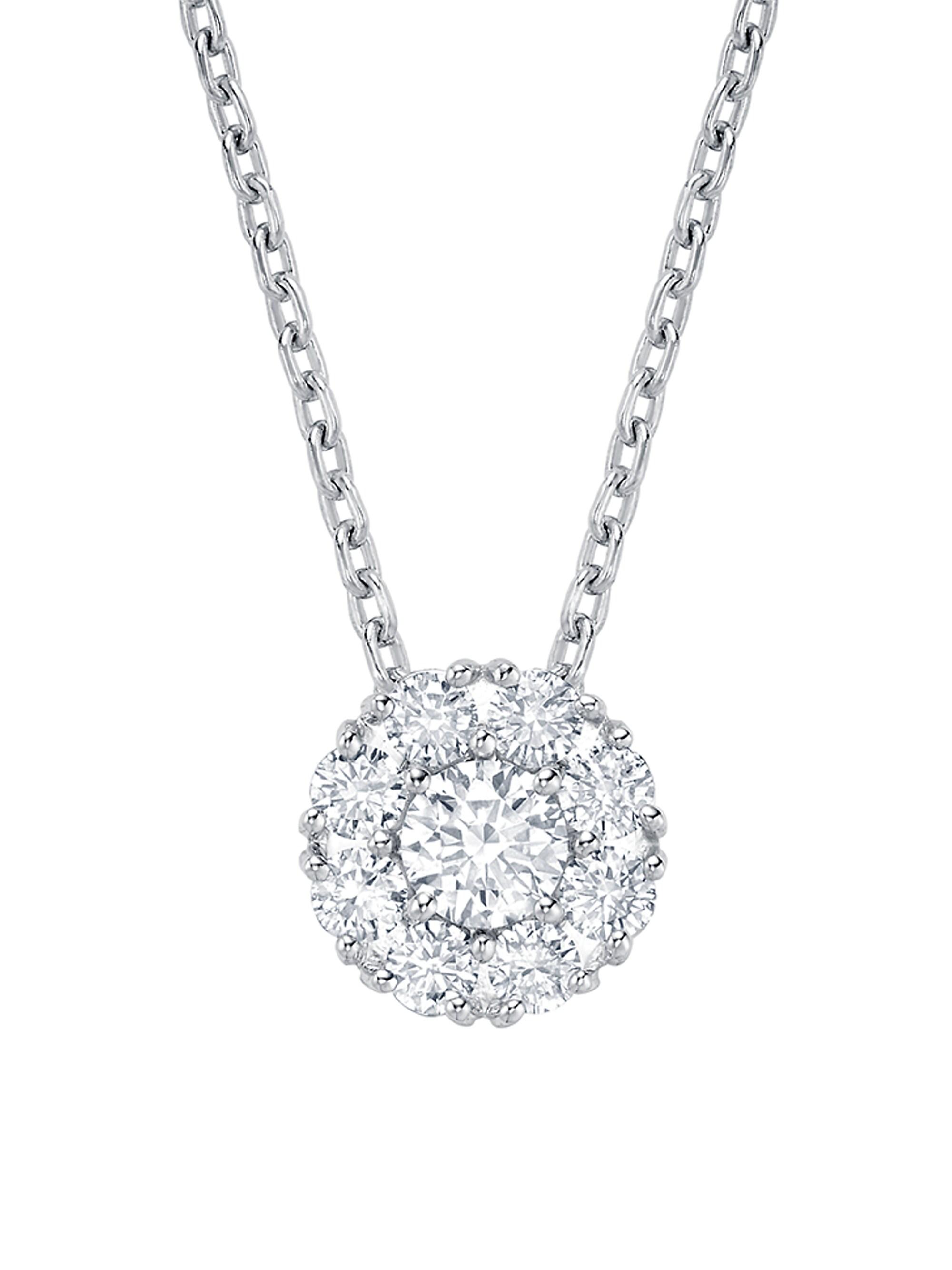 Birks Women's Snowflake 18K White Gold & Diamond Cluster Round Pendant Necklace - White Gold