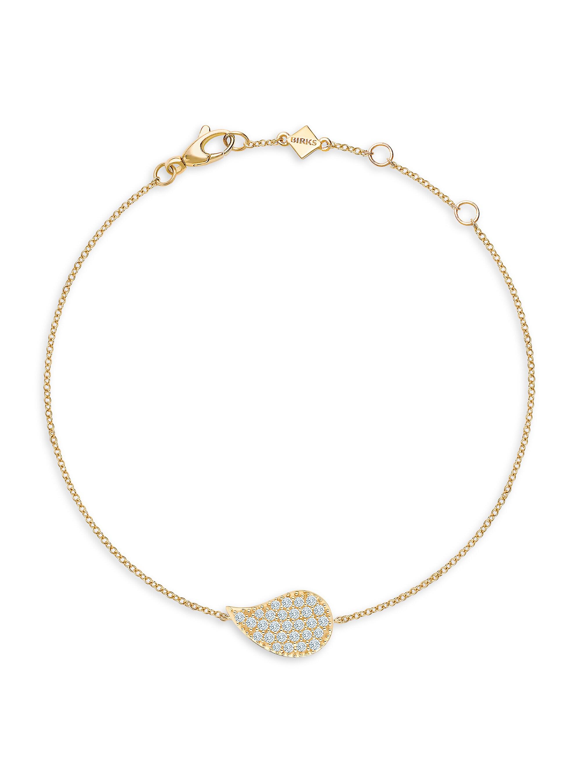 Birks Women's Pétale 18K Yellow Gold & Diamond Pendant Bracelet - Gold