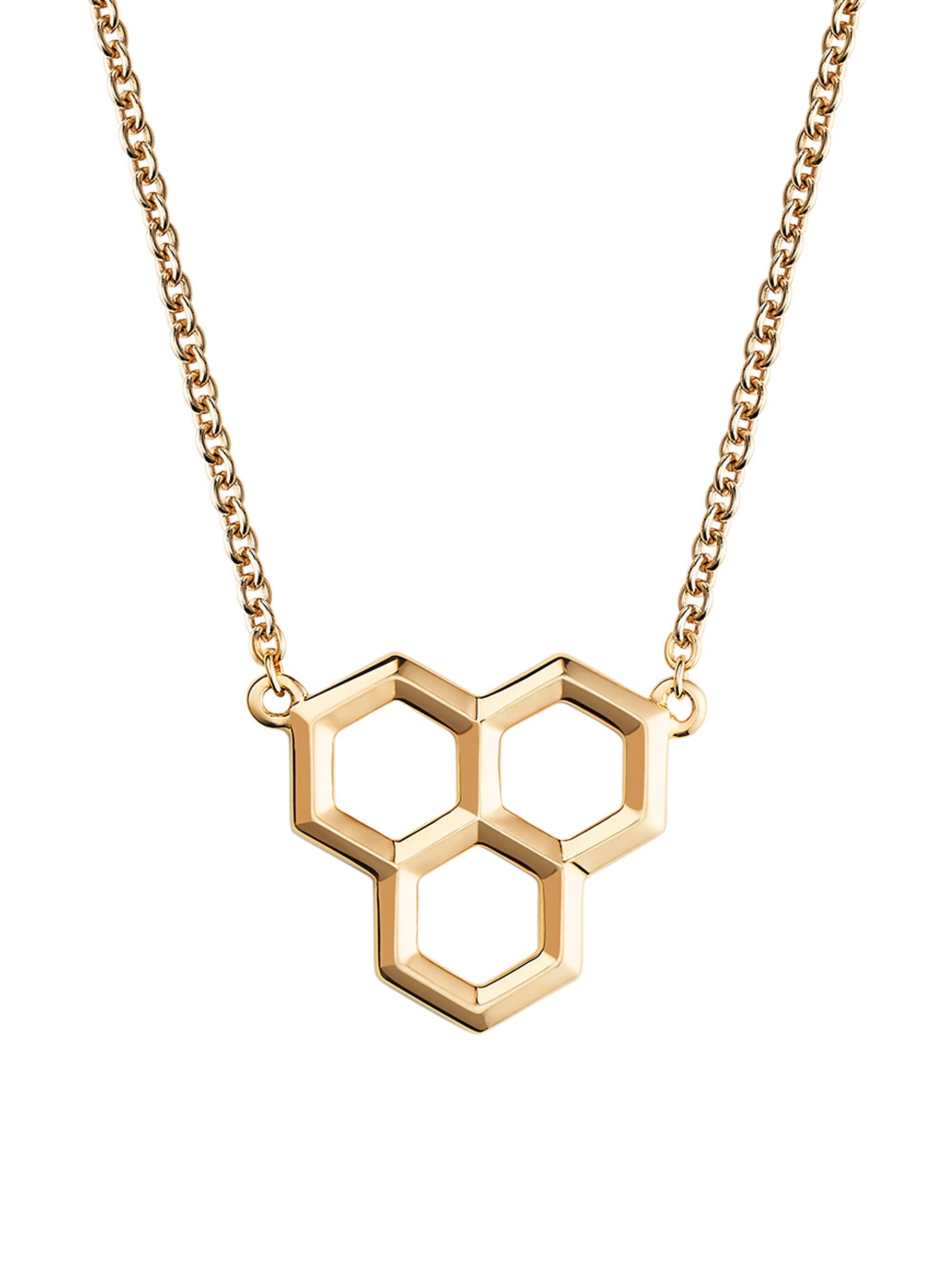 Birks Women's Bee Chic 18K Yellow Gold Hexagon Trio Pendant Necklace - Gold
