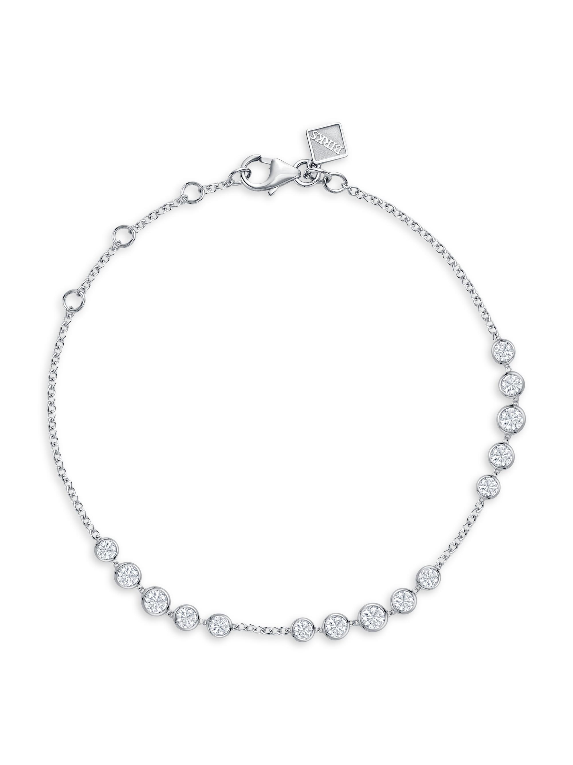 Birks Women's Splash 18K White Gold & Diamond Bezel Station Bracelet - White Gold