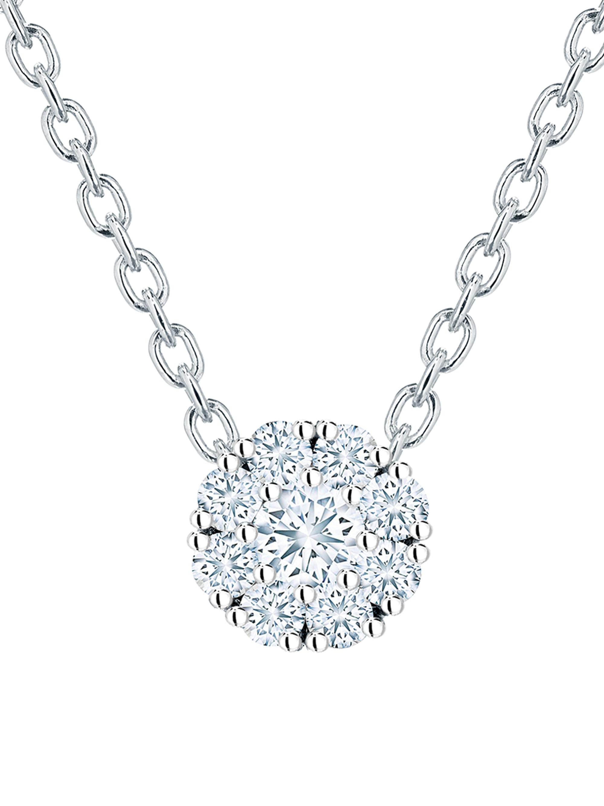 Birks Women's Snowflake 18K White Gold & Diamond Cluster  Round Pendant Necklace - White Gold
