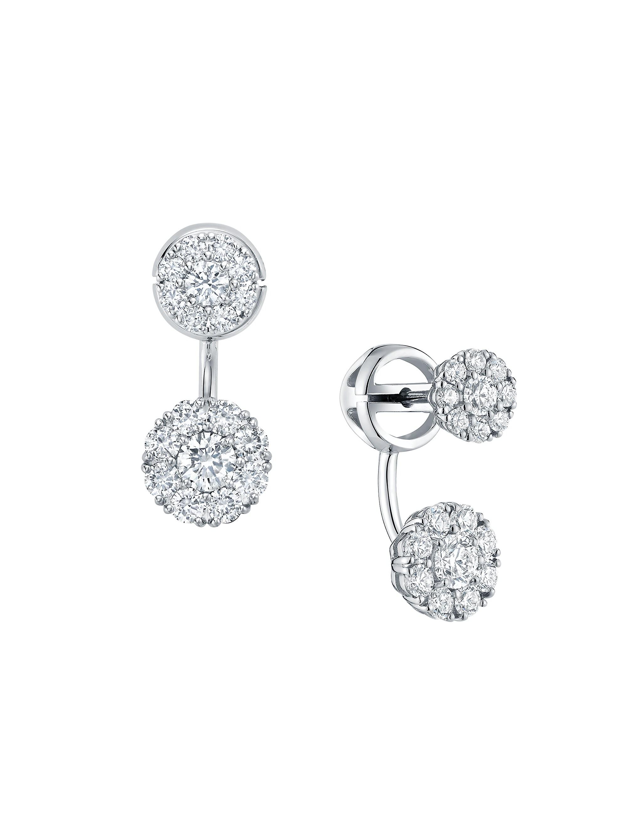 Birks Women's Snowflake 18K White Gold & Diamond Cluster Round Jacket Earrings - White Gold