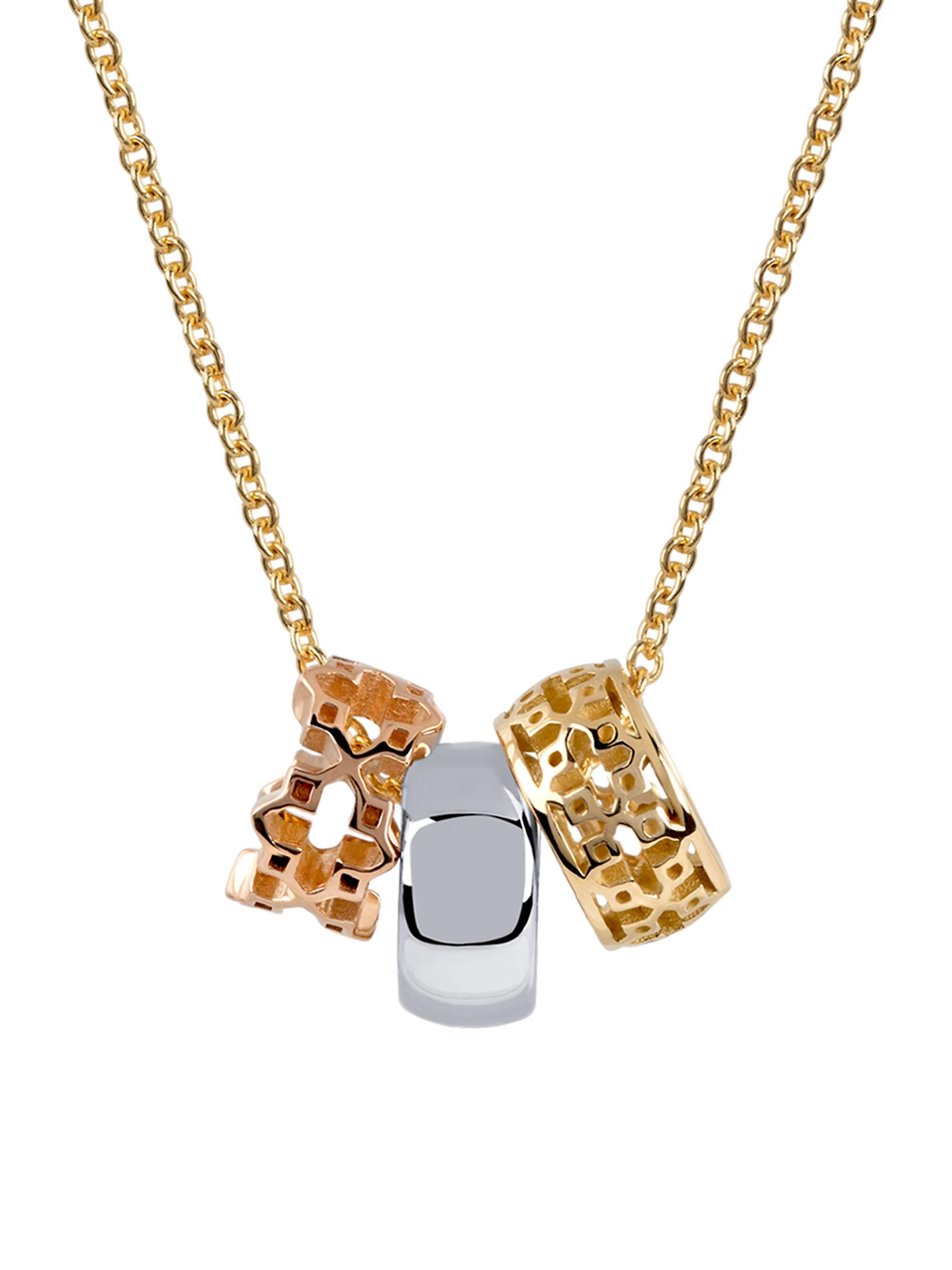 Birks Women's Muse Two-Tone 18K Gold & Sterling Silver 3-Ring Pendant Necklace - Rose Gold