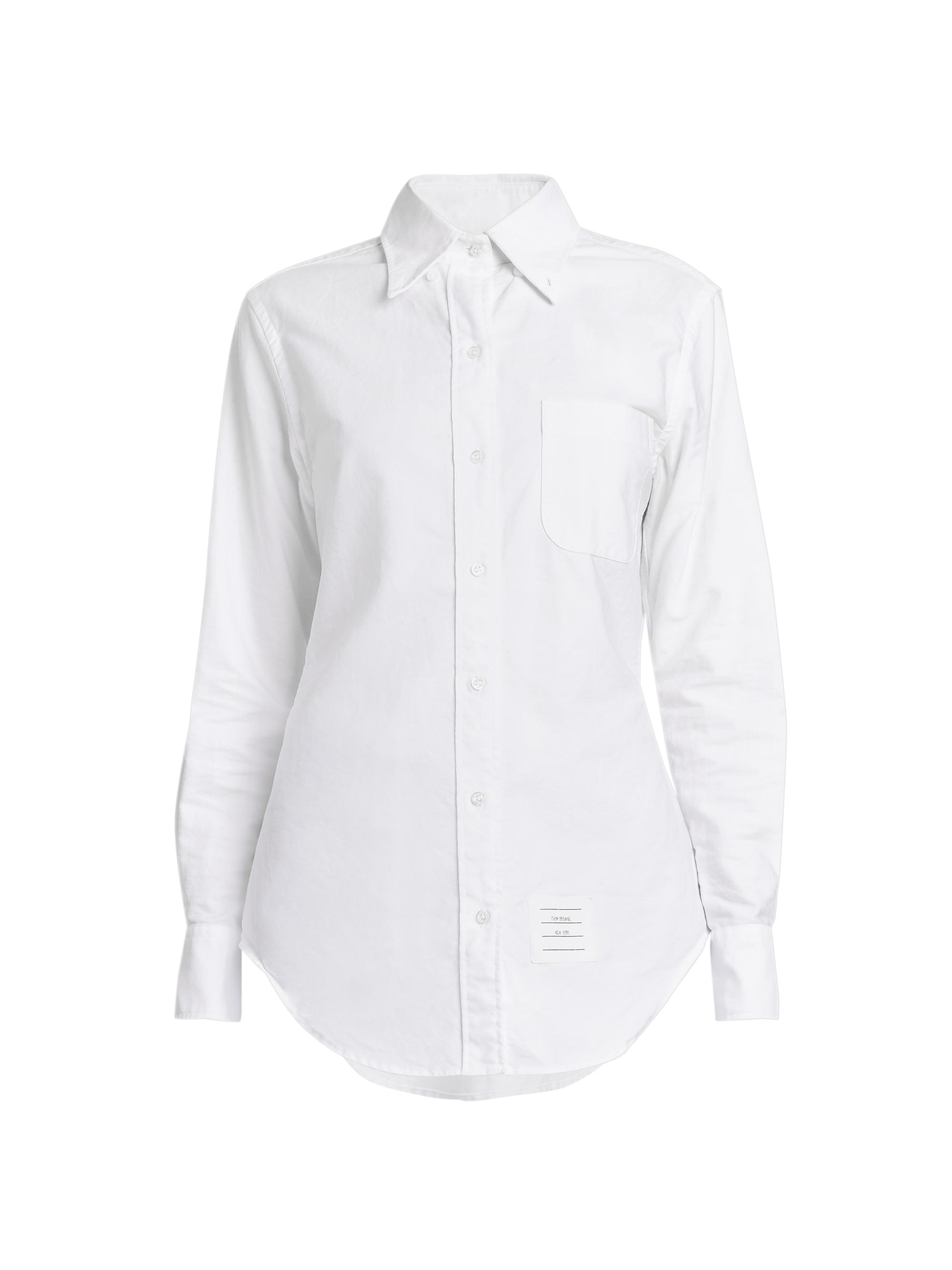 Thom Browne Women's Classic Oxford Button-Down Shirt - White
