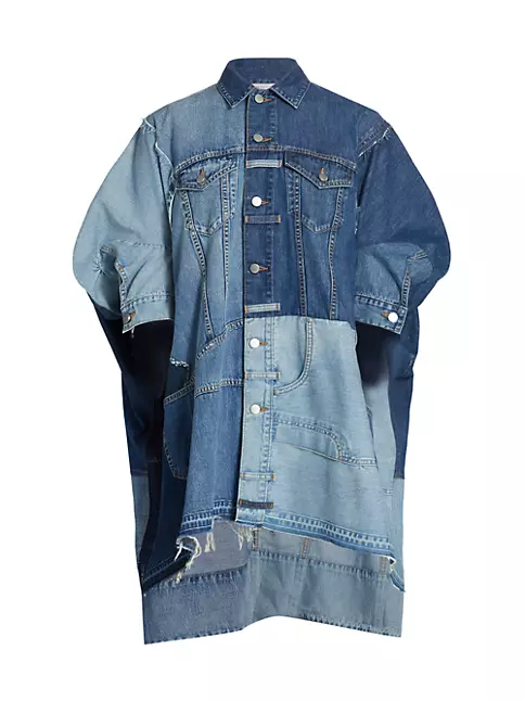 Alexander McQueen Men's Blue Patchwork Denim Jacket - 38 (Cotton)