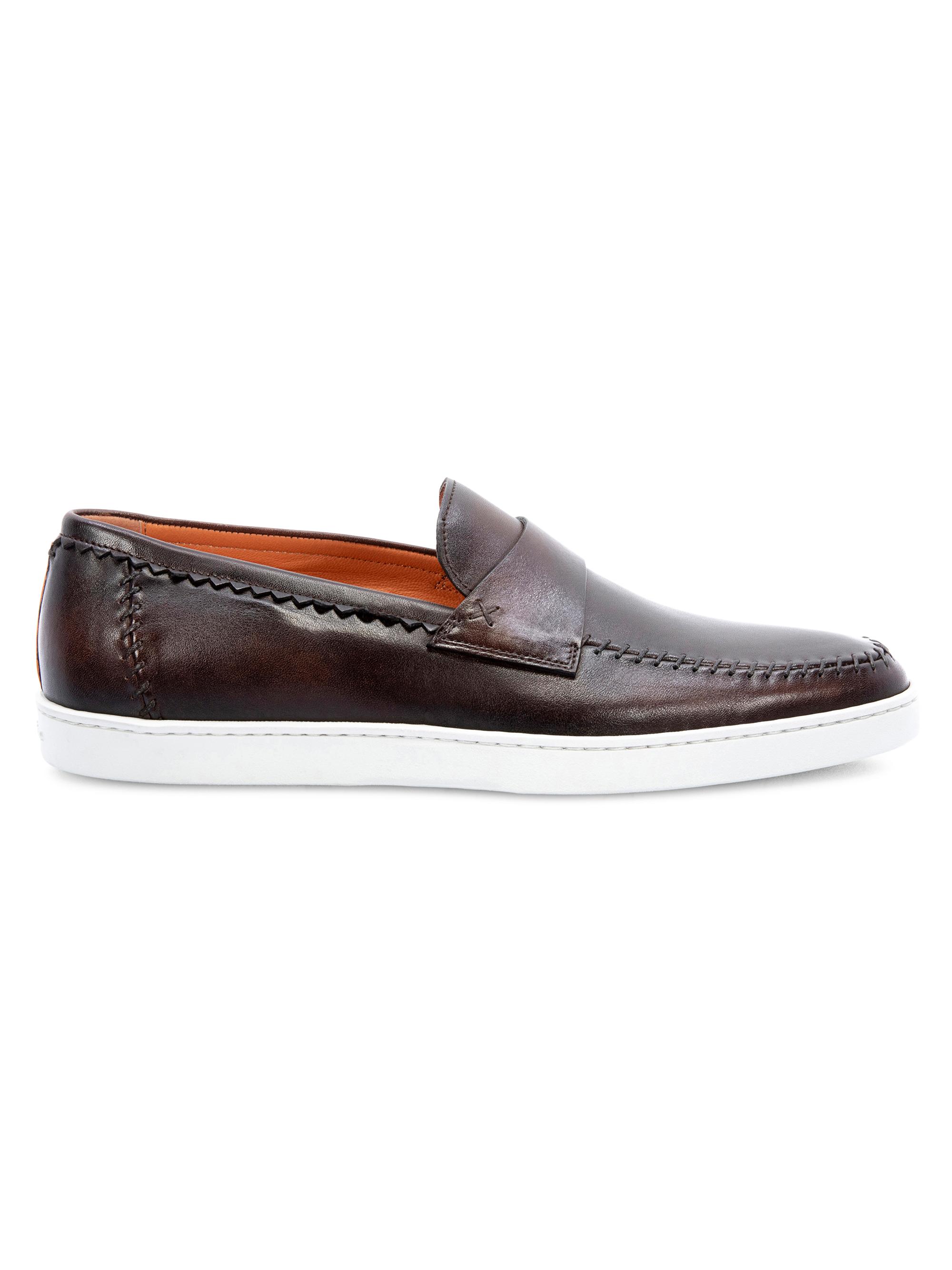 Santoni Men's Years Of Age Leather Loafers - Brown