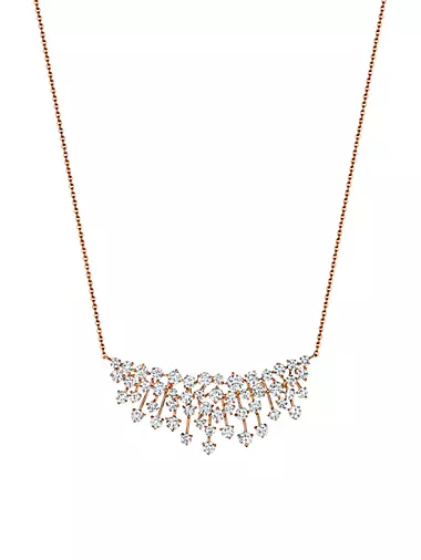 Luminus 18K Rose Gold & Diamond Cluster Pendant Necklace
