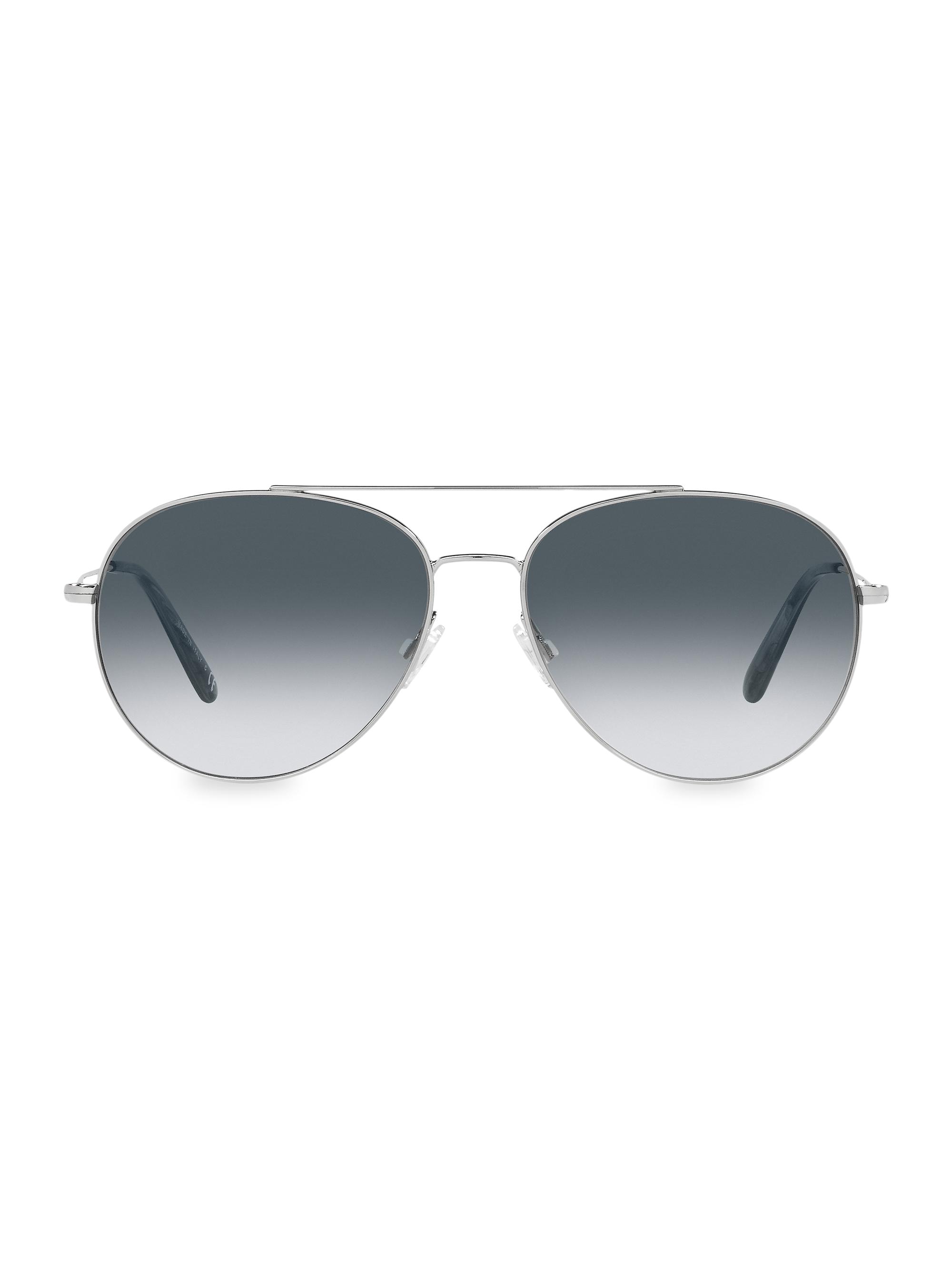 Oliver Peoples Men's Airdale 58MM Aviator Sunglasses - Silver