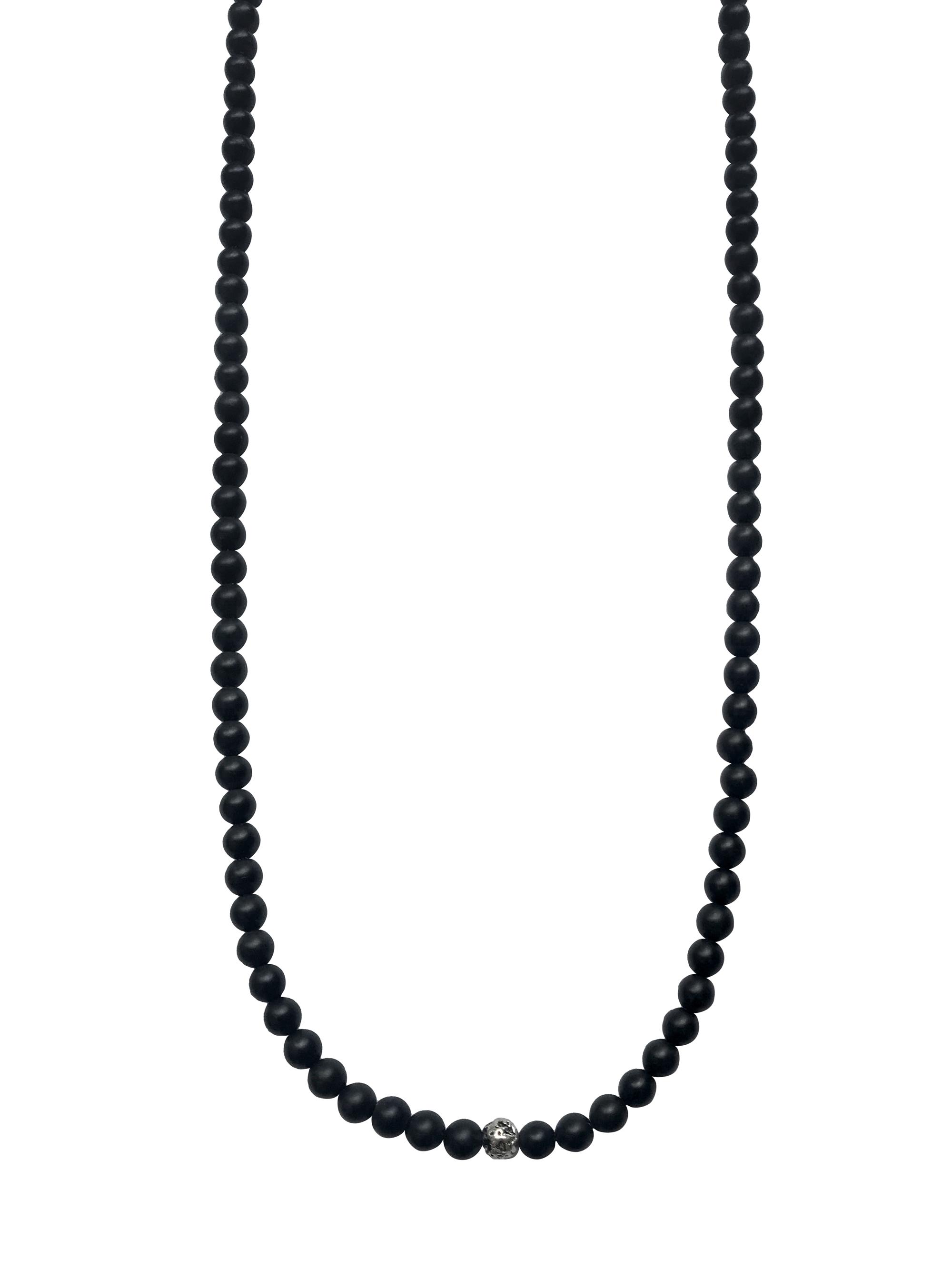 Jan Leslie Men's Sterling Silver & Onyx Lava Bead Necklace - Black