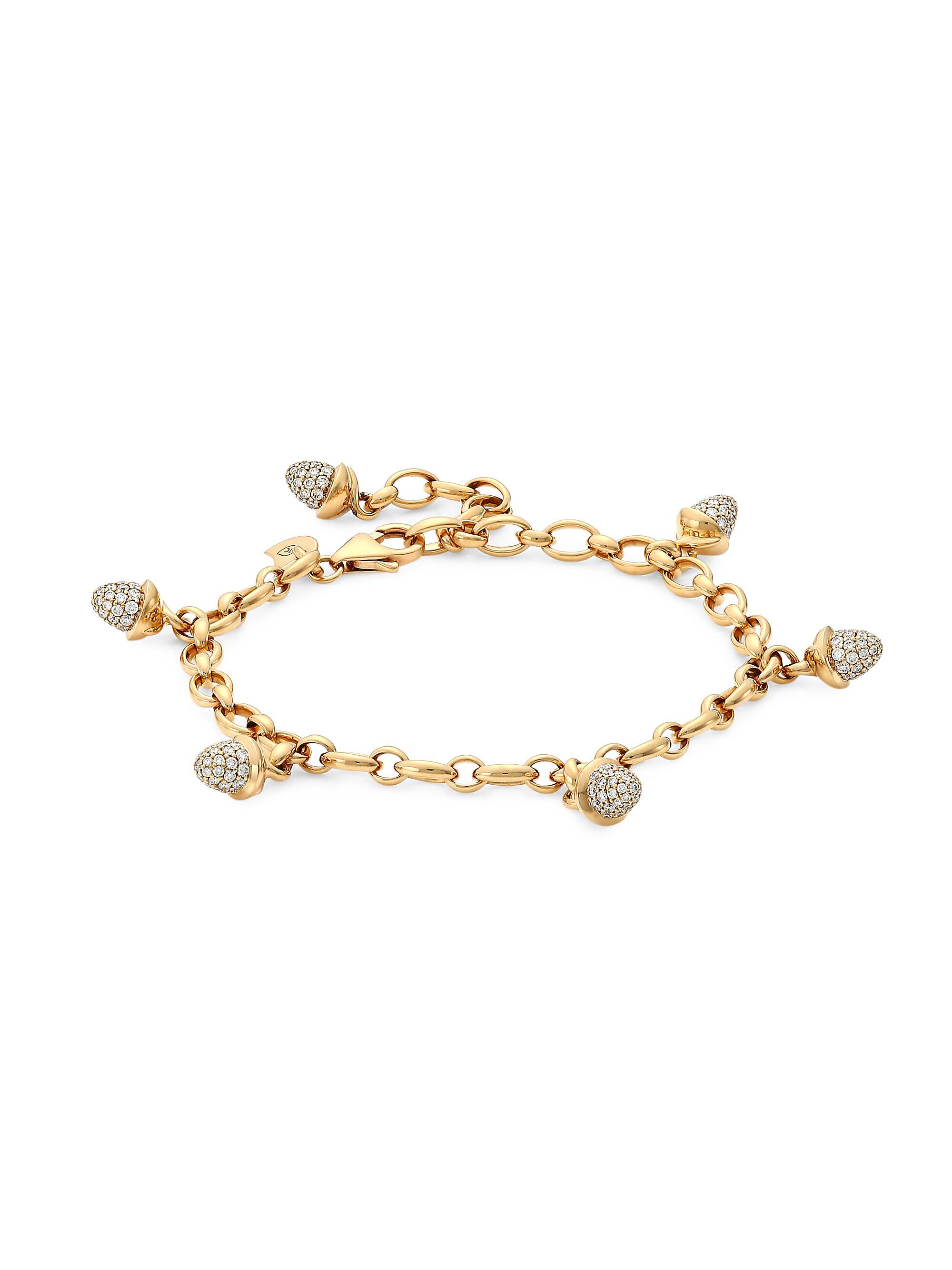 Tamara Comolli Women's Mikado 18K Rose Gold & Diamond Acorn Charm Bracelet - Rose Gold