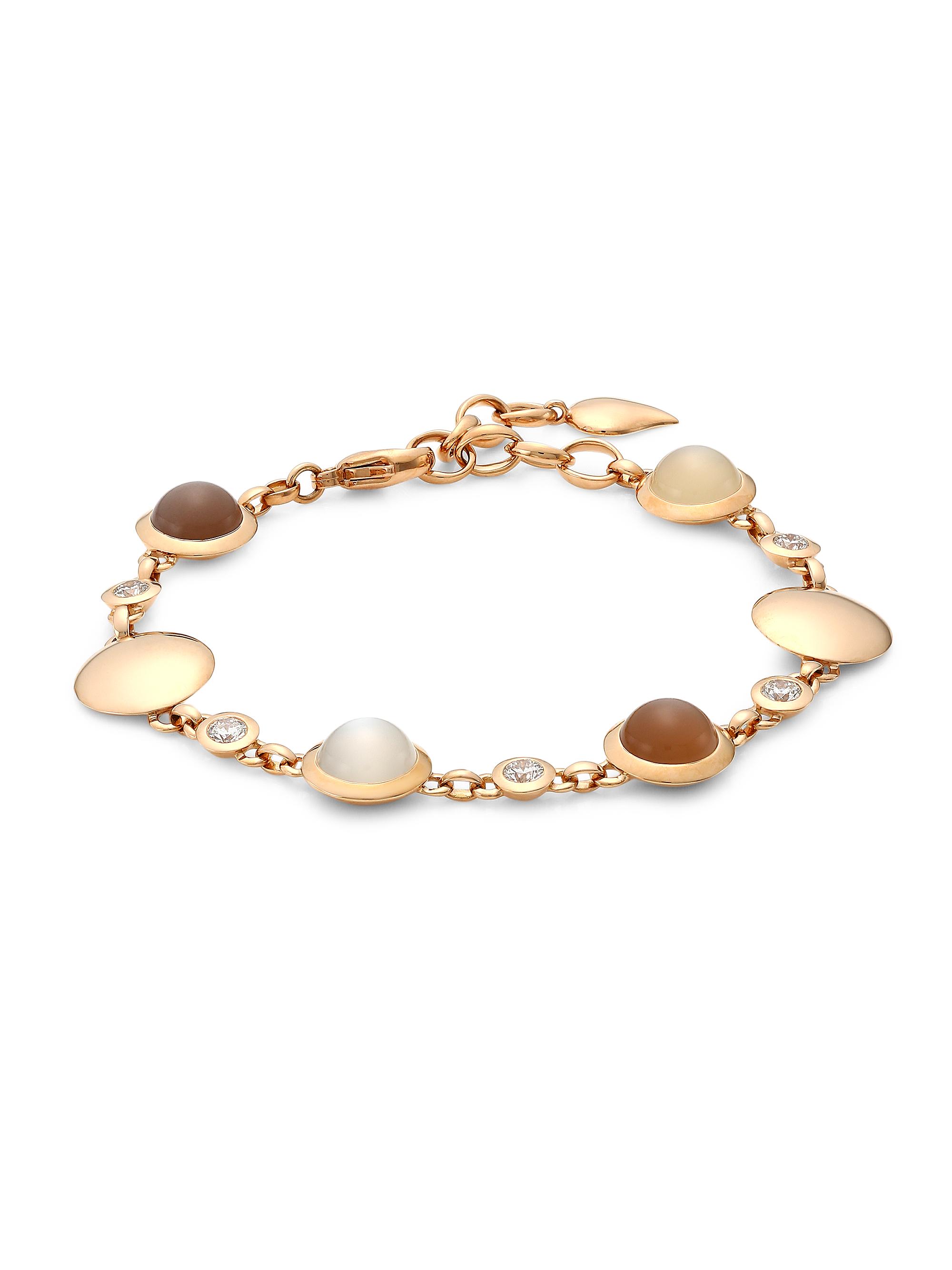 Tamara Comolli Women's Bouton 18K Rose Gold, Diamond & Tri-Tone Moonstone Link Bracelet - Rose Gold