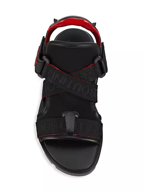 Shop Christian Louboutin Velcrissimo neoprene sandals by NORTH-BRIDGE