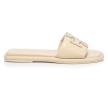 Double-T Monogram Padded Leather Slide Sandals