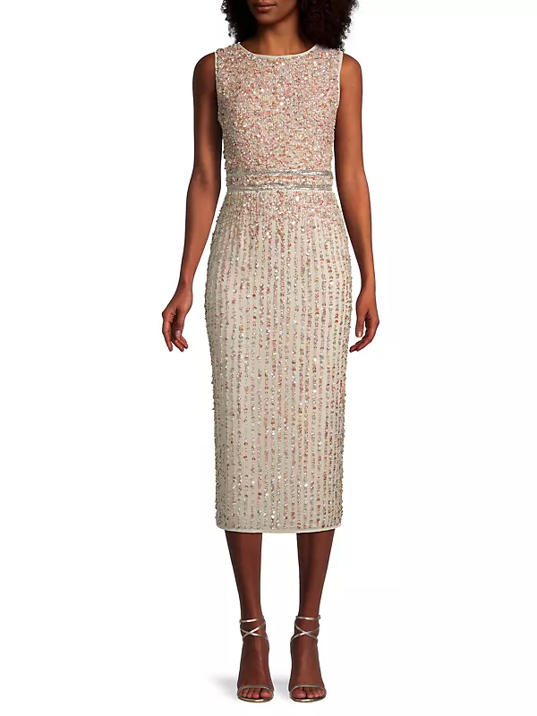 Sequin Embroidered Sheath Dress