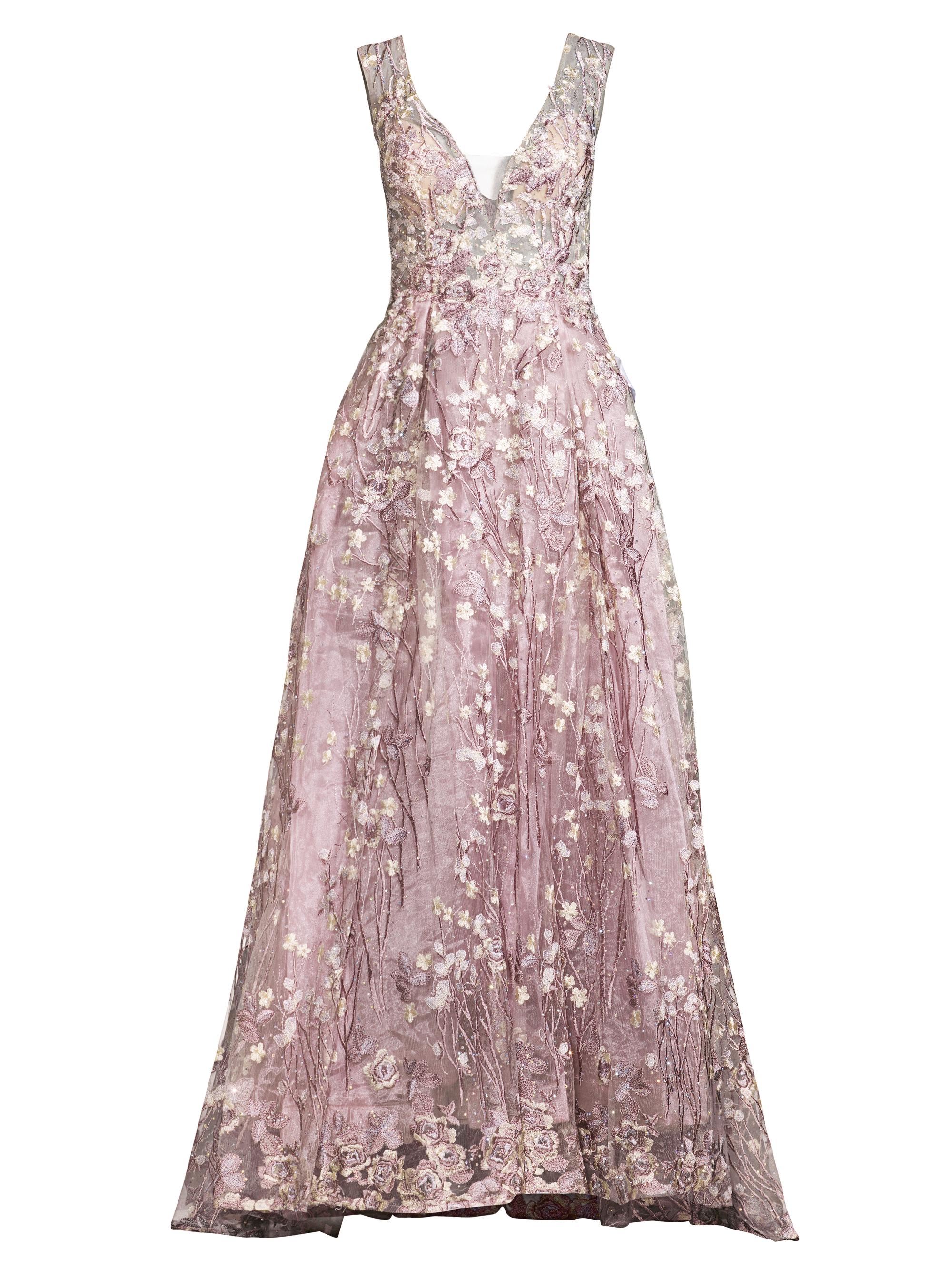 Mac Duggal Women's Lace Floral Pleated A-Line Gown - Lilac