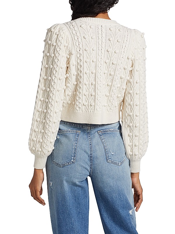 Shop Alice + Olivia Kitty Puff-Sleeve Cardigan | Saks Fifth Shop Alice + Olivia Kitty Puff-Sleeve Cardigan | Saks Fifth