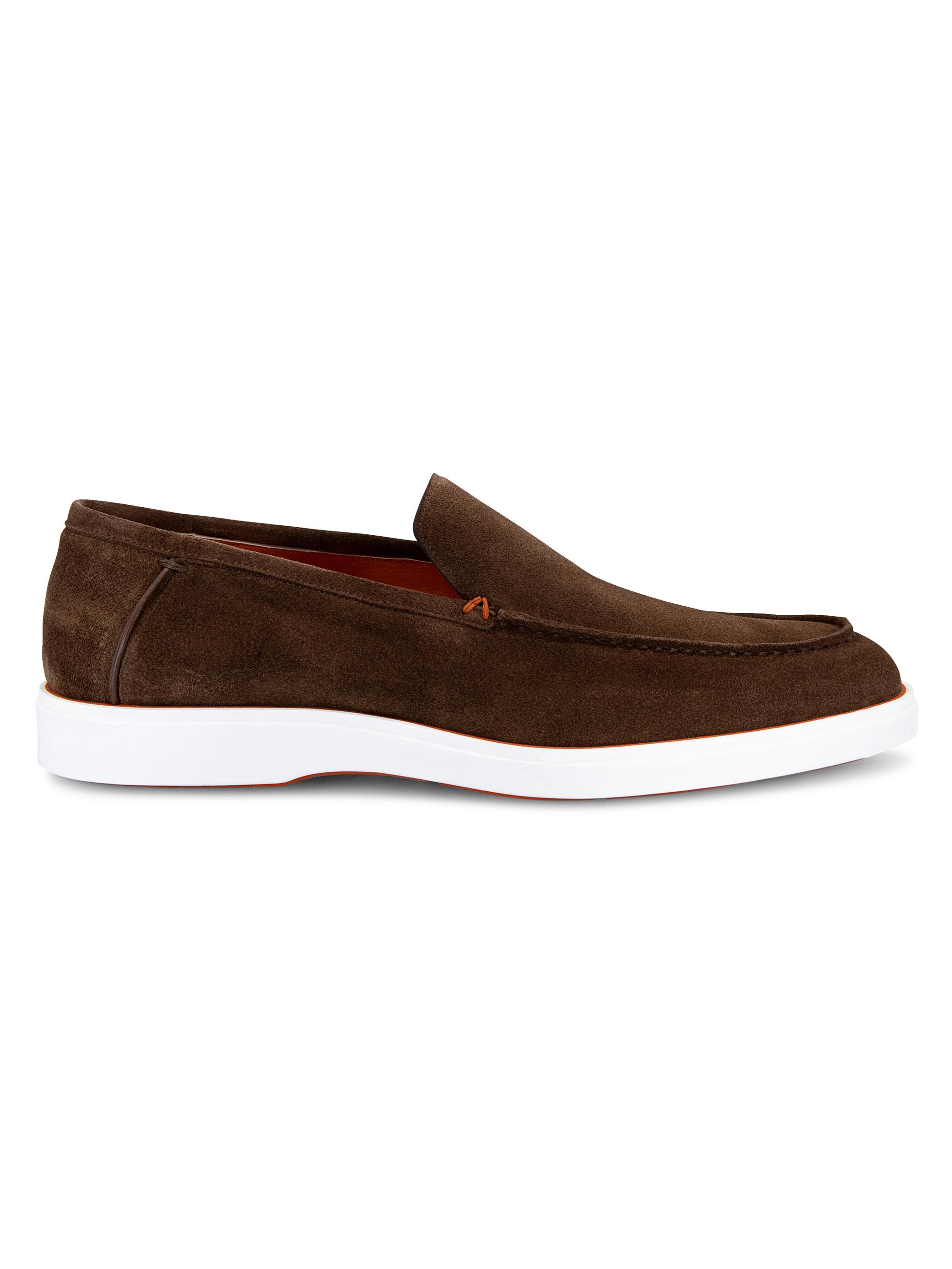 Santoni Men's Suede Sport Loafers - Brown
