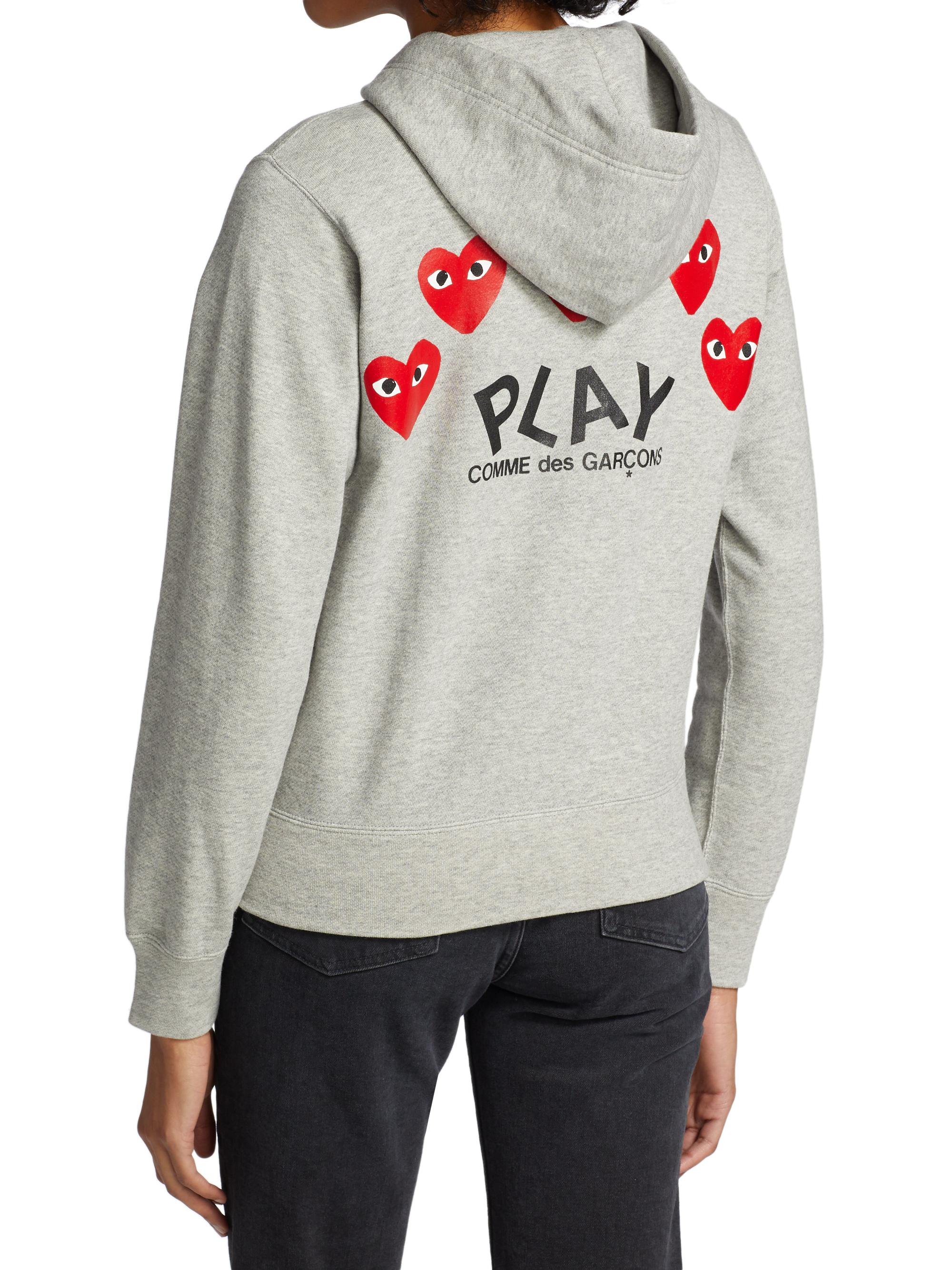 Comme des Garçons PLAY Heart Back Zip Hoodie | Saks Fifth Avenue