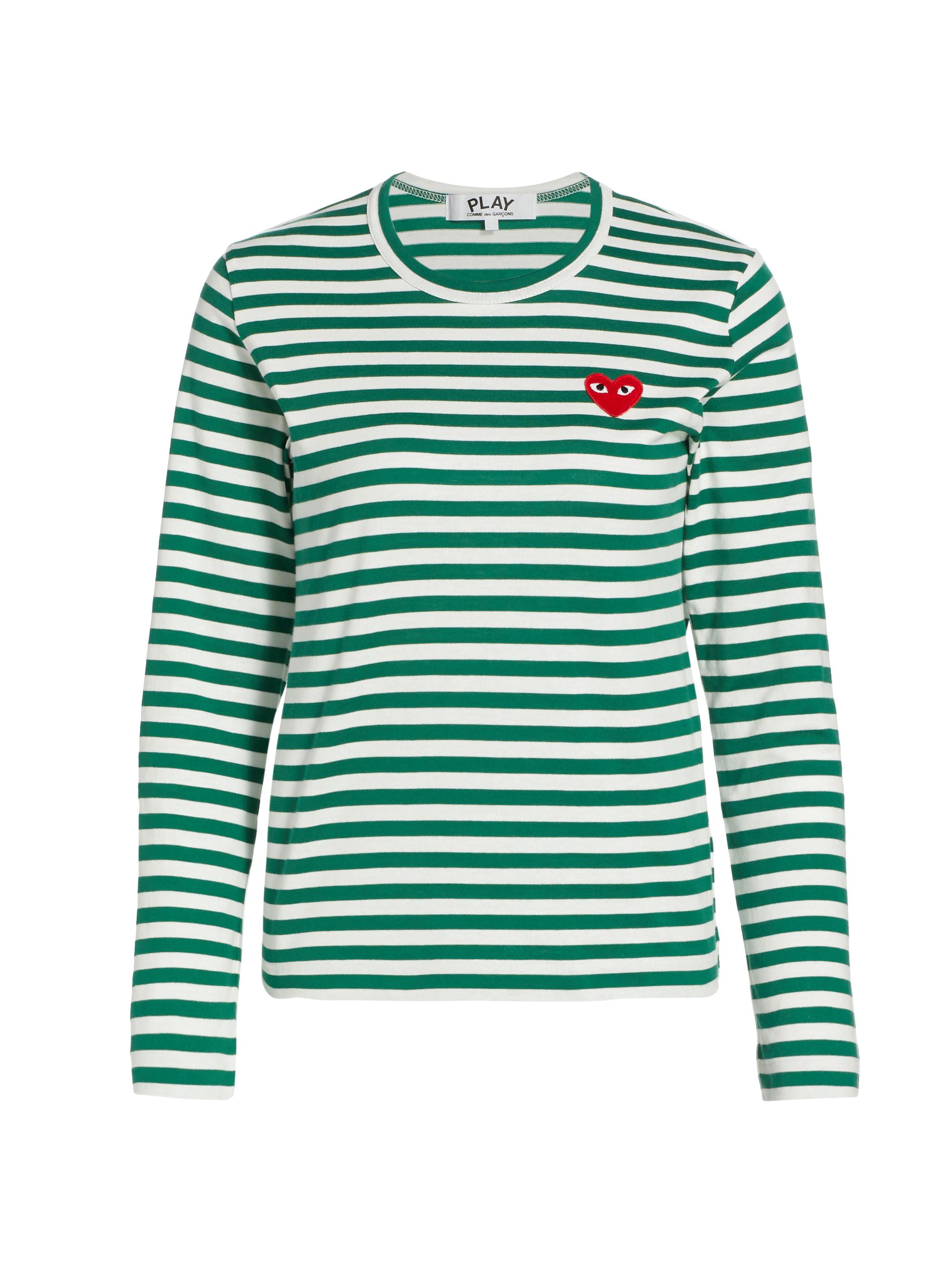 Striped Red Heart Long-Sleeve Shirt