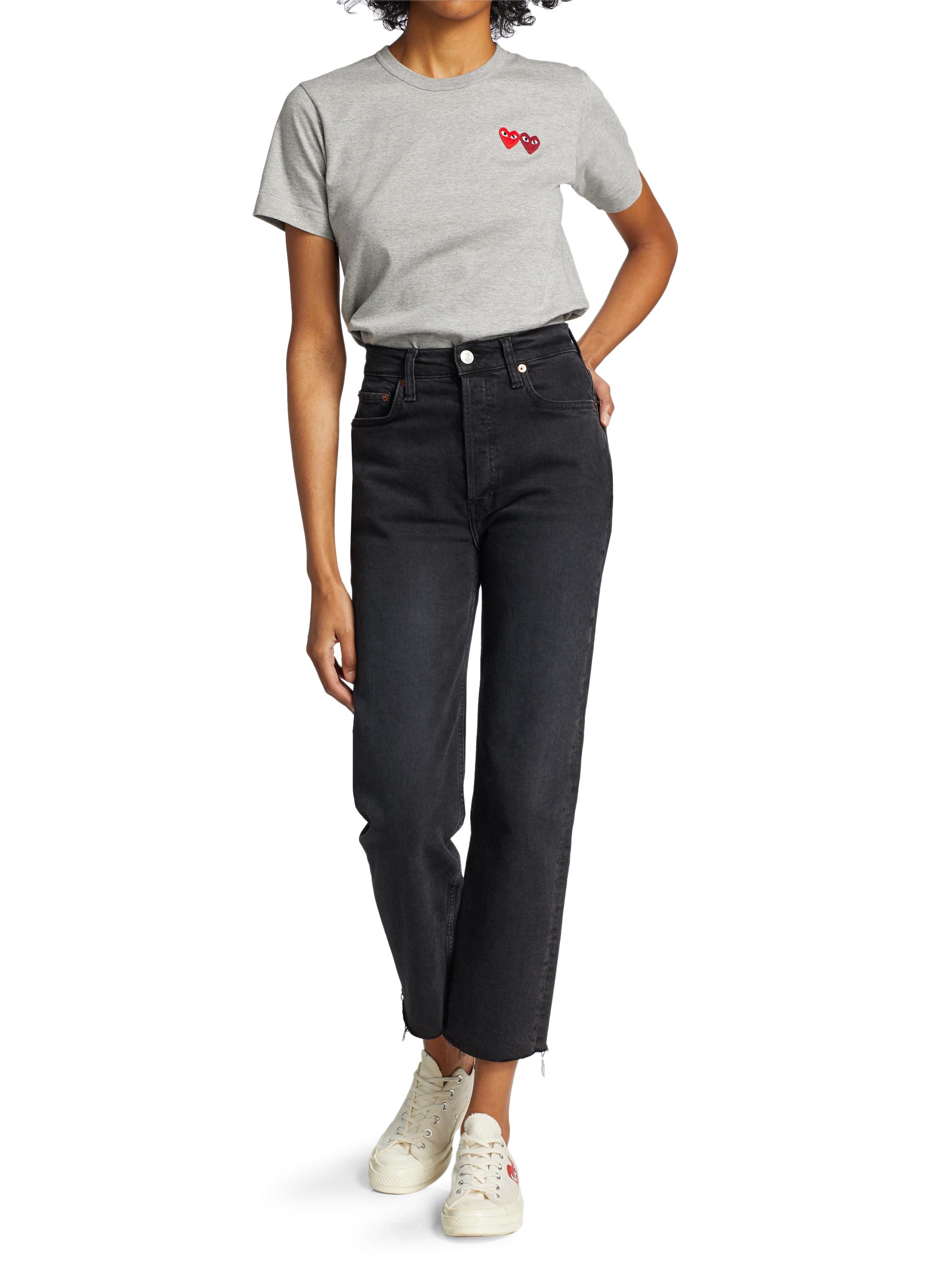 Comme des Garçons PLAY Women's Double Heart T-Shirt - Navy | Thumbnail 2