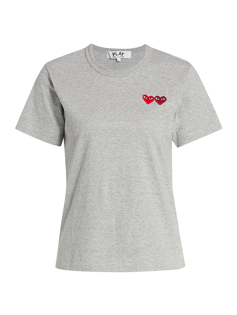 Shop Comme des Garçons PLAY Double Heart T-Shirt | Saks Shop Comme des Garçons PLAY Double Heart T-Shirt | Saks
