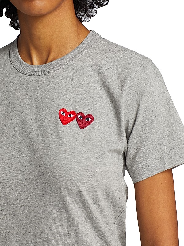 Shop Comme des Garçons PLAY Double Heart T-Shirt | Saks Shop Comme des Garçons PLAY Double Heart T-Shirt | Saks